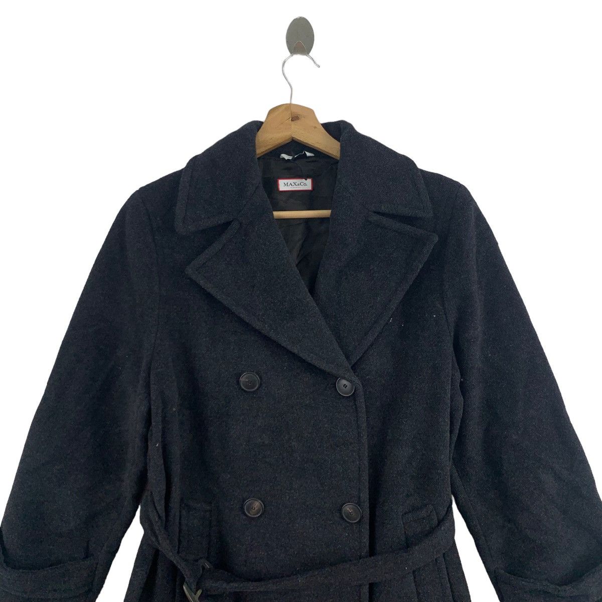 Designer × Vintage Designer Max Mara Co Wool Trench Jacket Size S / US 4 / IT 40 - 2 Thumbnail