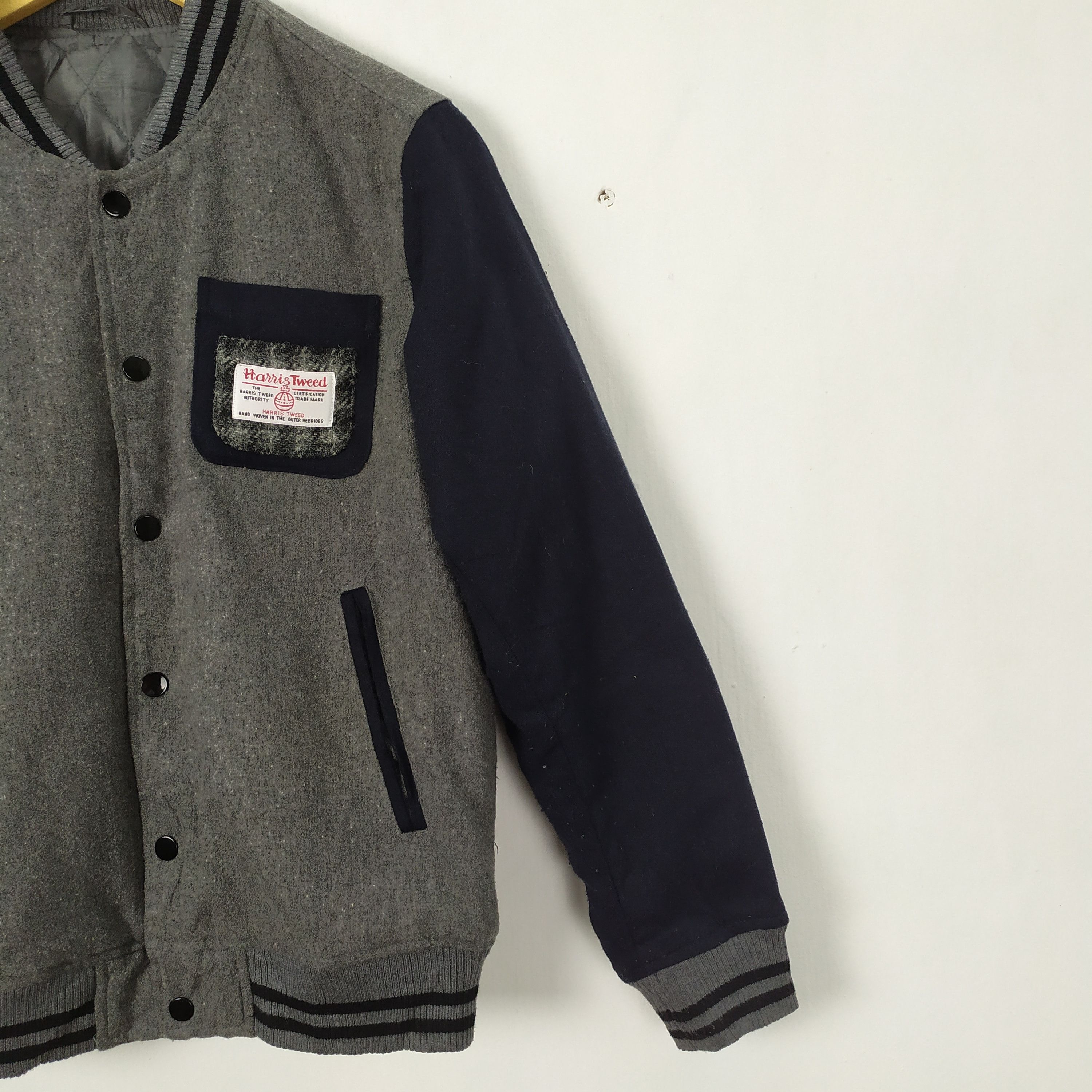Harris Tweed HARRIS TWEED WOOL VARSITY JACKET Size US M / EU 48-50 / 2 - 6 Thumbnail