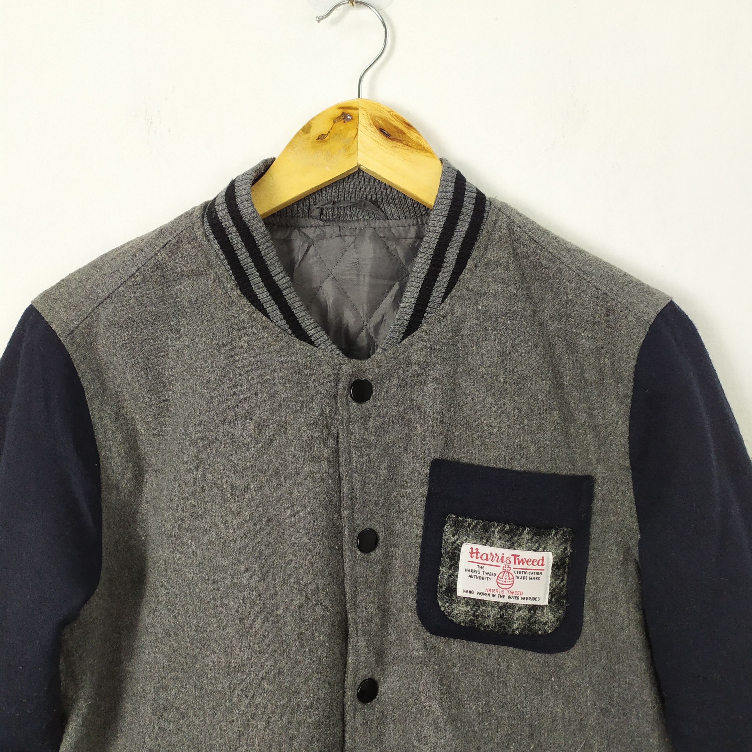 Harris Tweed HARRIS TWEED WOOL VARSITY JACKET Size US M / EU 48-50 / 2 - 5 Thumbnail