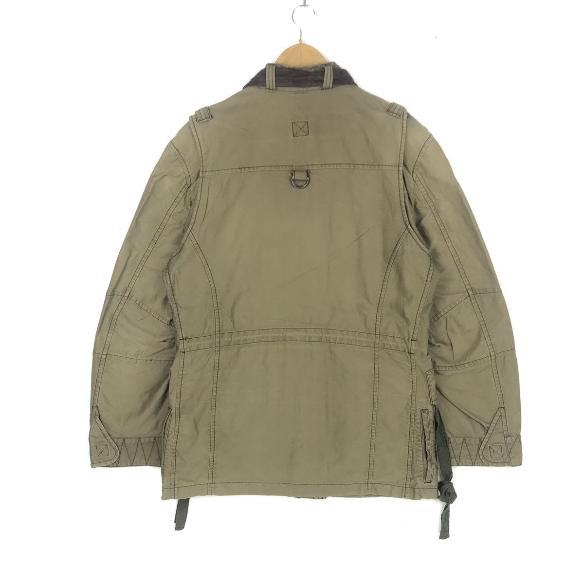Japanese Brand PPFM Olive Green Military Bondage Belt Jacket Large Size Size US L / EU 52-54 / 3 - 7 Thumbnail