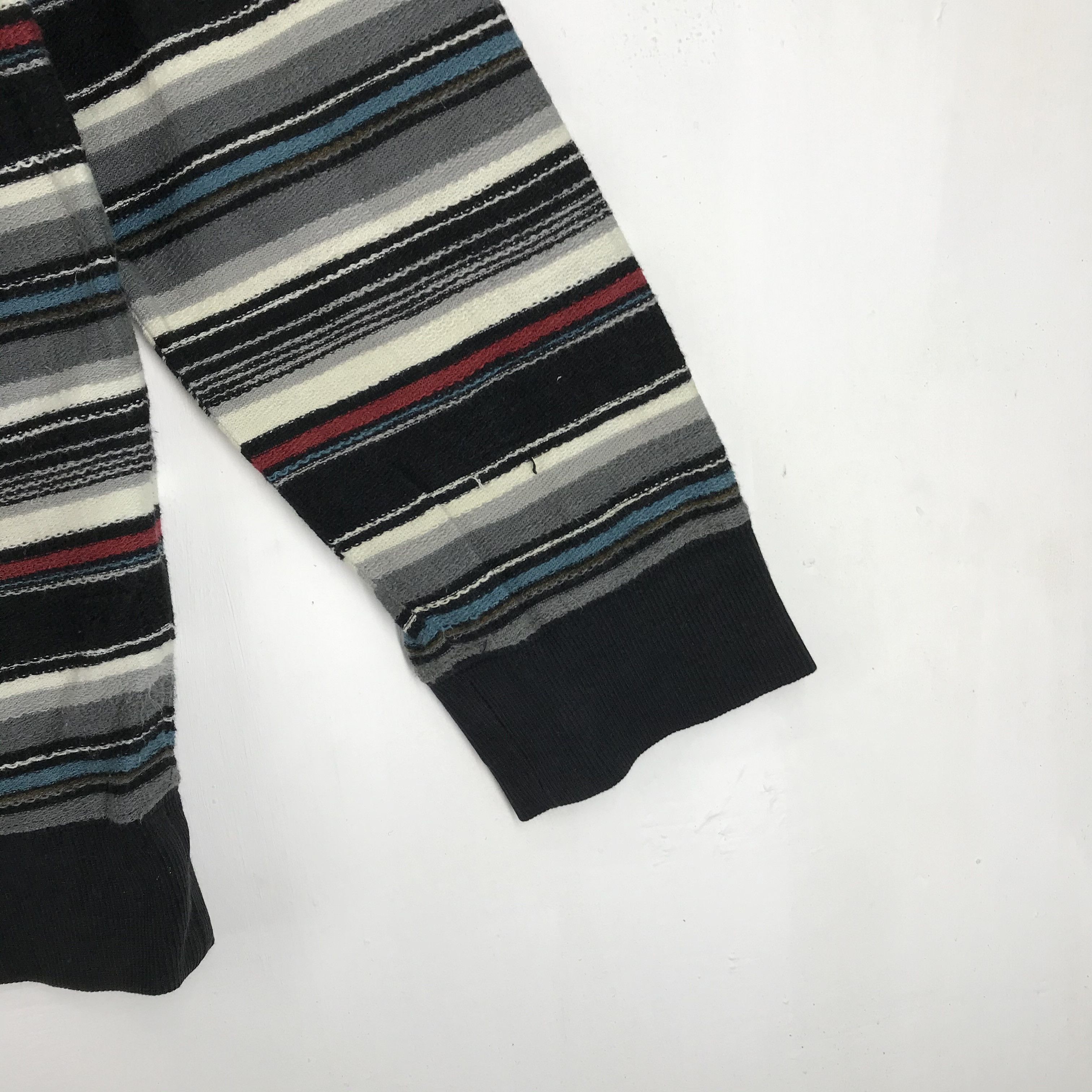 Japanese Brand SORRIDERE Multicolor Stripe Zipper Hoodie #2290-80 Size US M / EU 48-50 / 2 - 4 Thumbnail