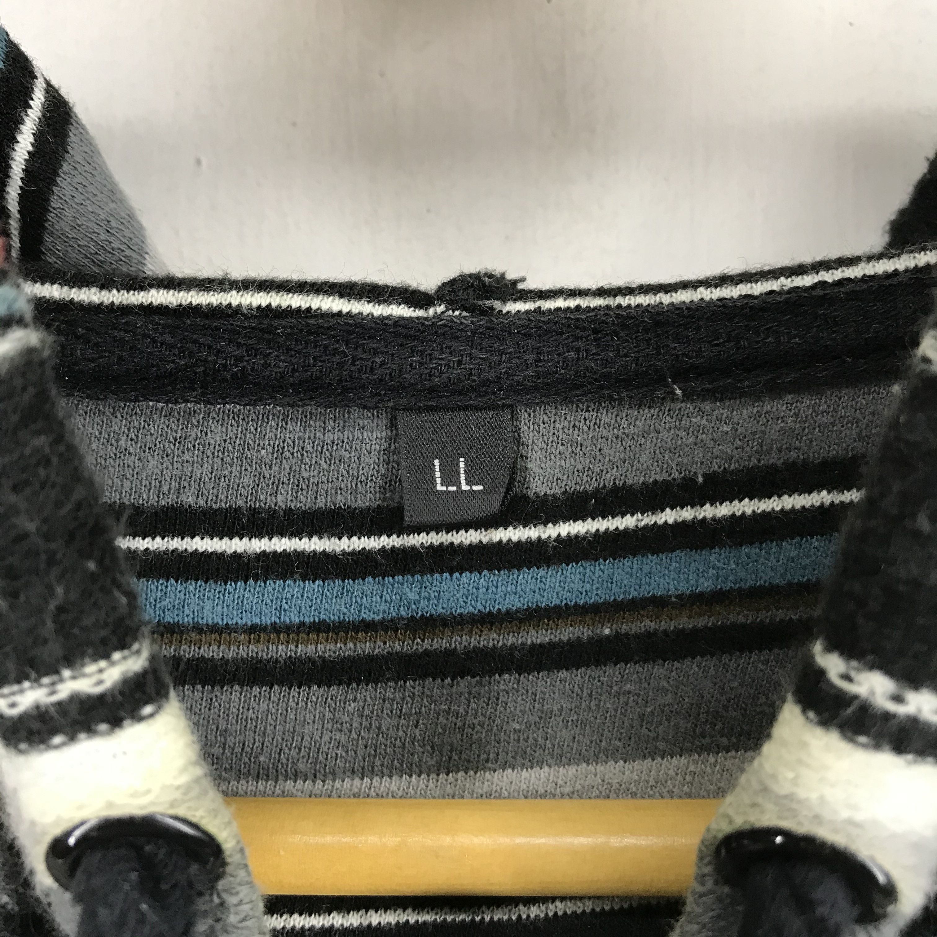Japanese Brand SORRIDERE Multicolor Stripe Zipper Hoodie #2290-80 Size US M / EU 48-50 / 2 - 5 Thumbnail