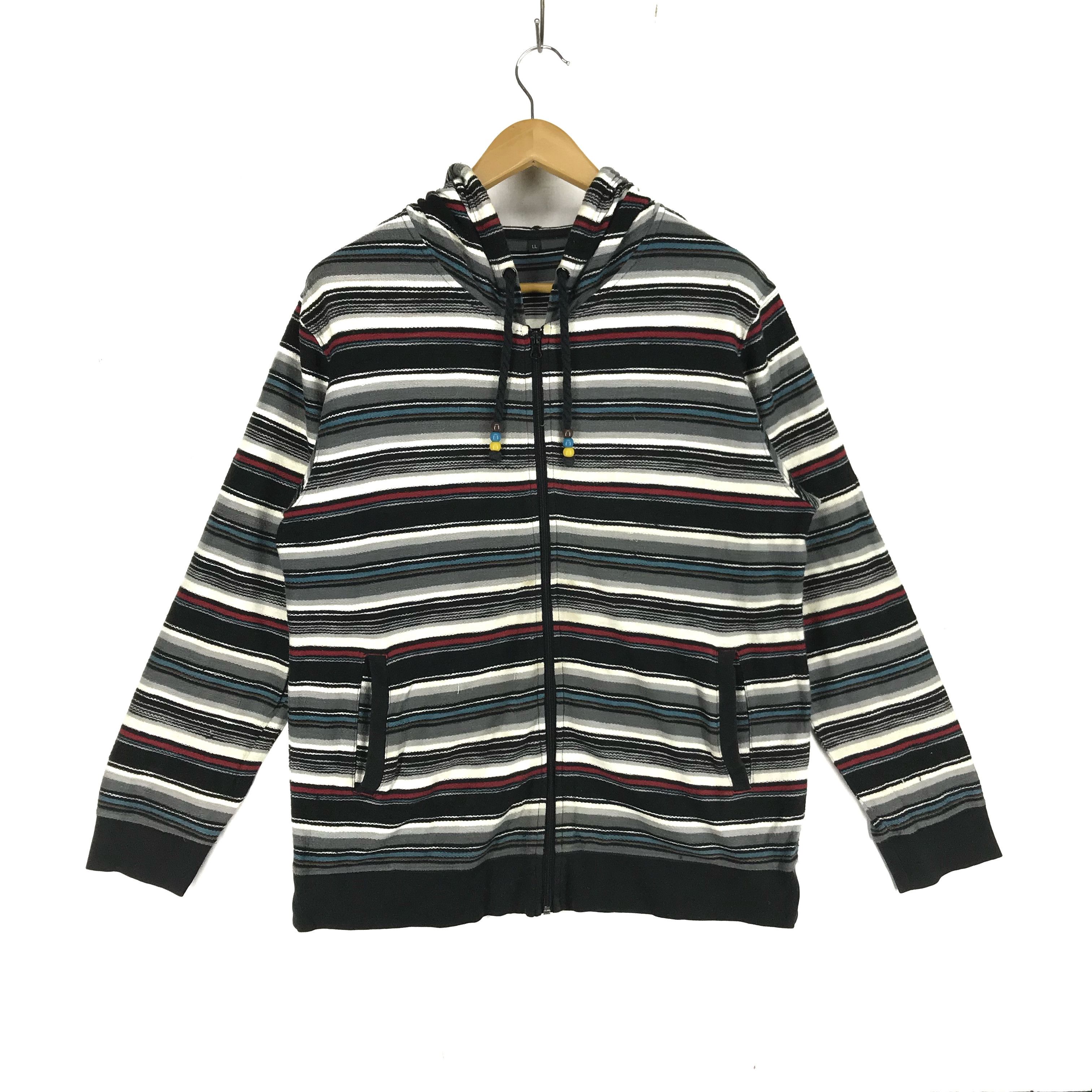 Japanese Brand SORRIDERE Multicolor Stripe Zipper Hoodie #2290-80 Size US M / EU 48-50 / 2 - 1 Thumbnail