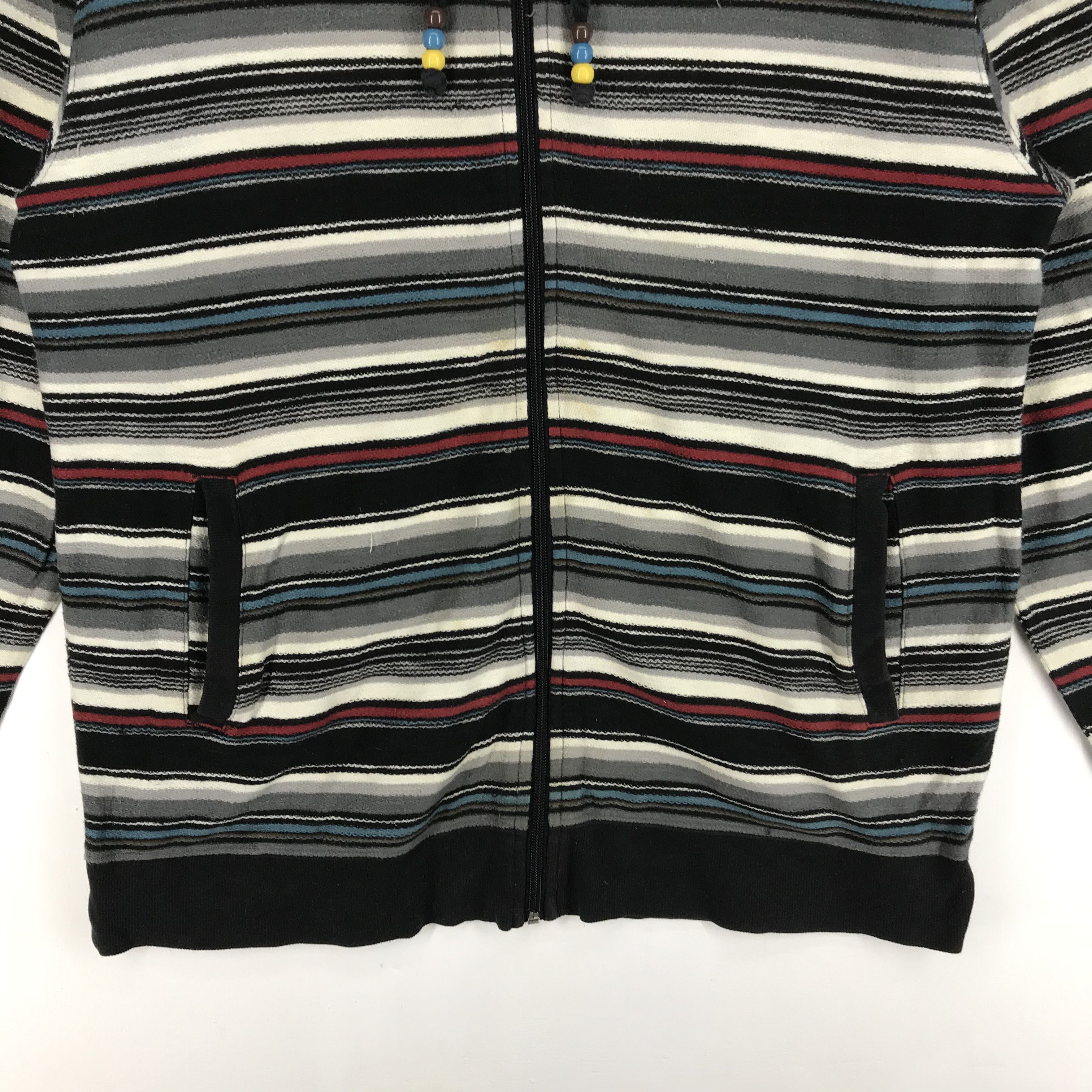 Japanese Brand SORRIDERE Multicolor Stripe Zipper Hoodie #2290-80 Size US M / EU 48-50 / 2 - 3 Thumbnail