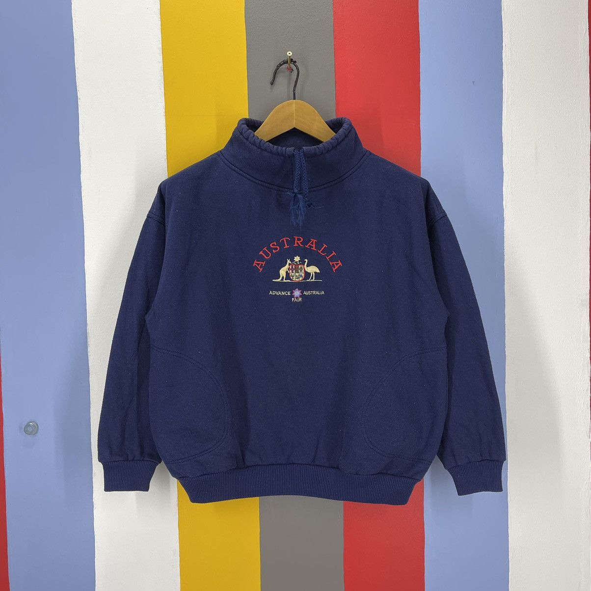 Vintage 90s Vintage AUSTRALIA Turtle Neck Sweatshirt #1130/AN Size M / US 6-8 / IT 42-44 - 1 Thumbnail