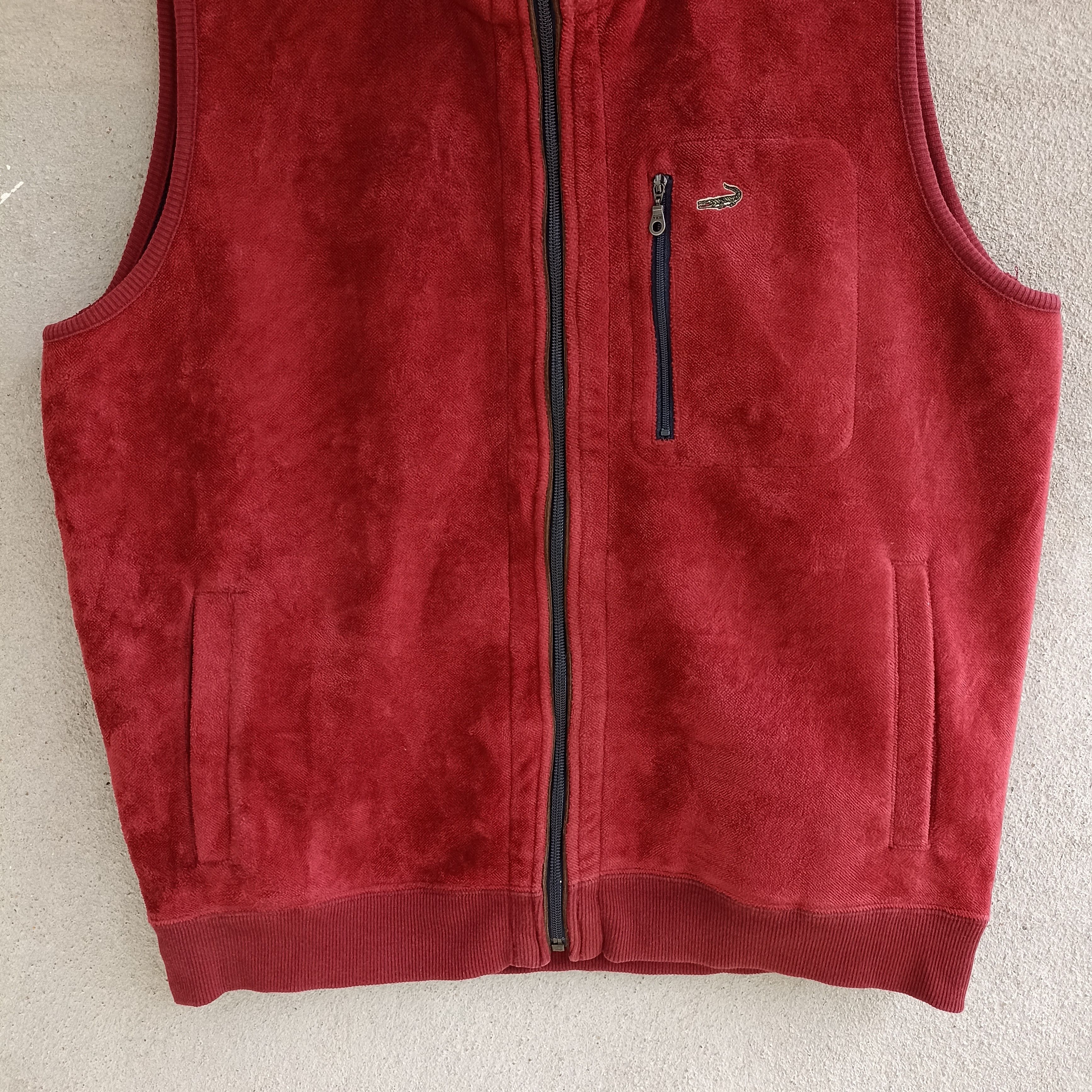 Lacoste Crocodile Embroidery Logo Marron Fleece Vest Size US L / EU 52-54 / 3 - 3 Thumbnail