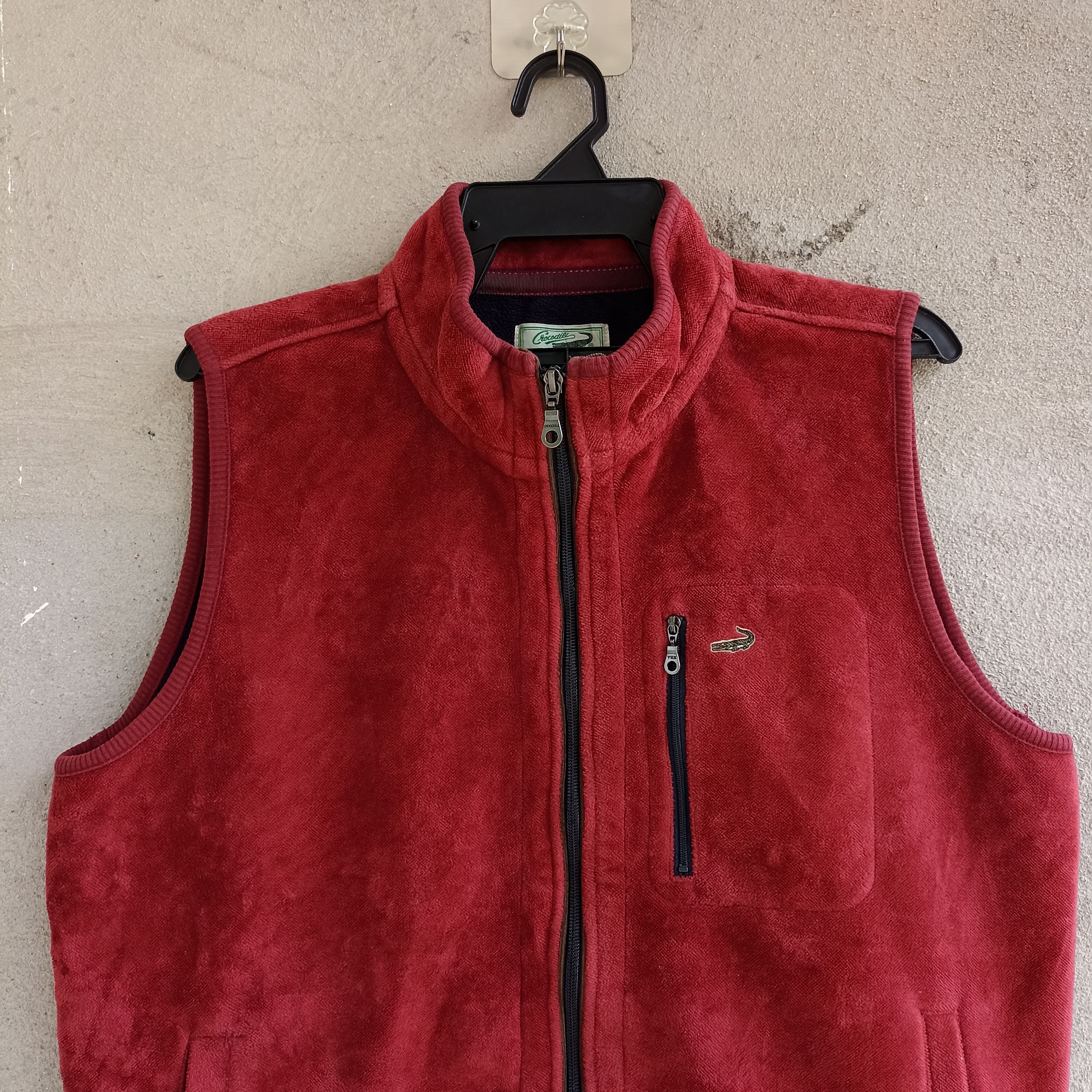 Lacoste Crocodile Embroidery Logo Marron Fleece Vest Size US L / EU 52-54 / 3 - 2 Thumbnail