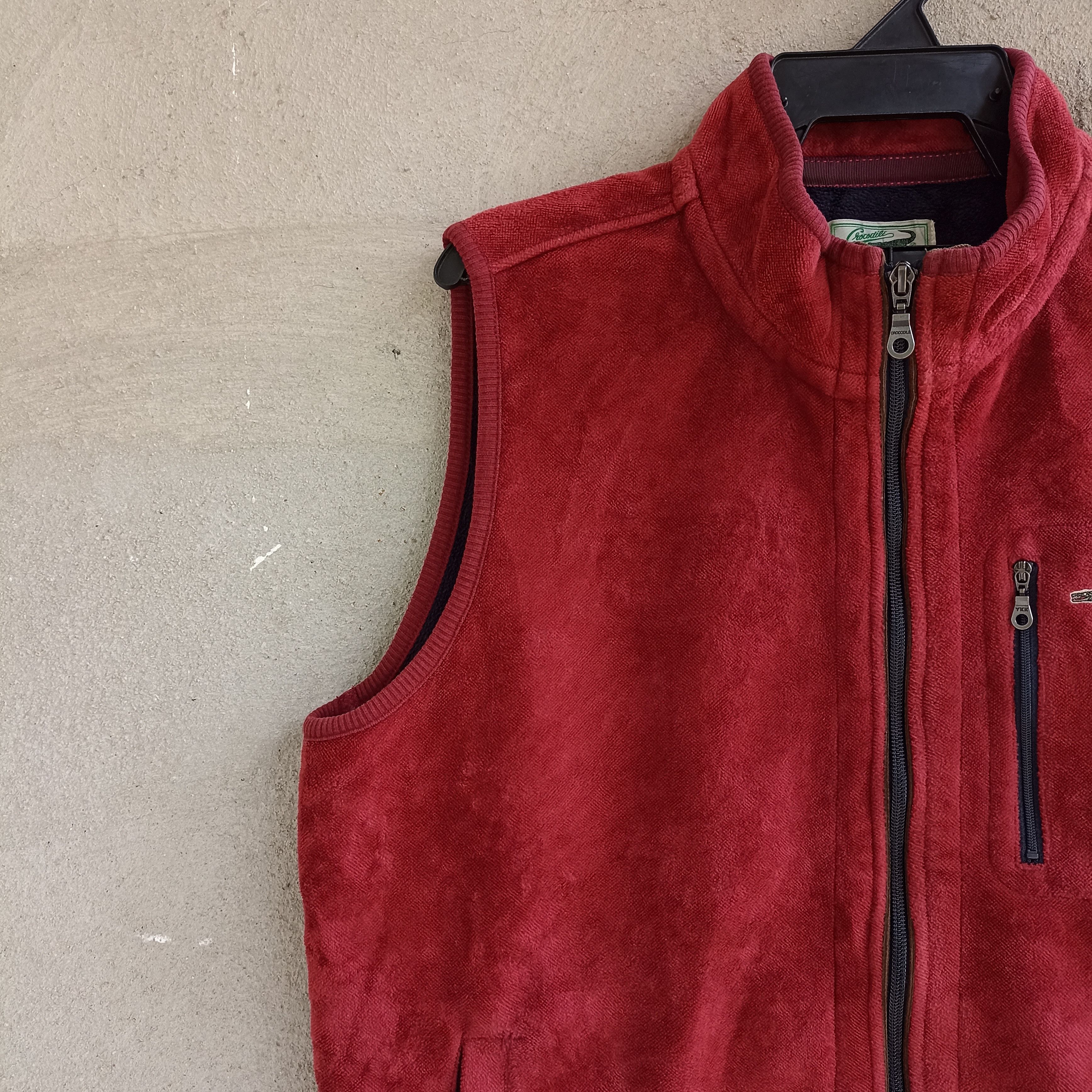 Lacoste Crocodile Embroidery Logo Marron Fleece Vest Size US L / EU 52-54 / 3 - 4 Thumbnail