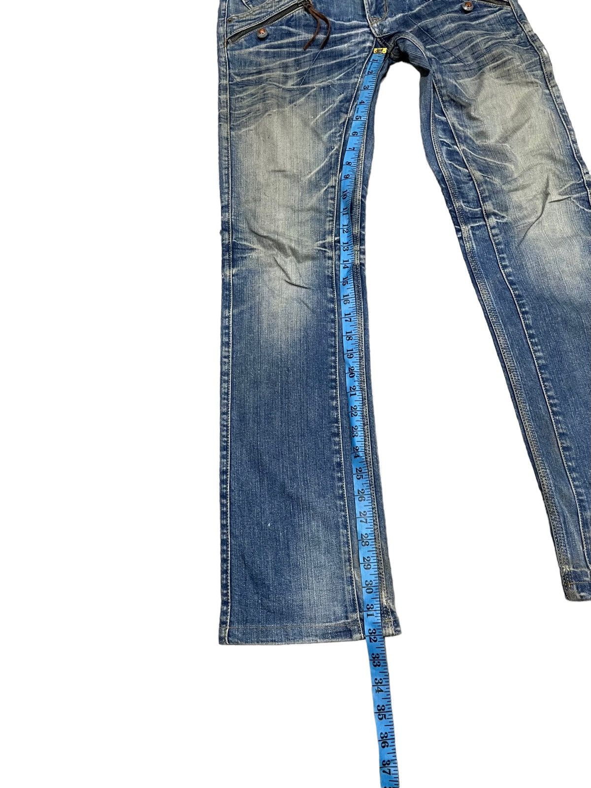 Japanese Brand Nicole Club For Men 8 Pocket Indigo Flared Denim Jeans Rare Size US 31 - 15 Thumbnail