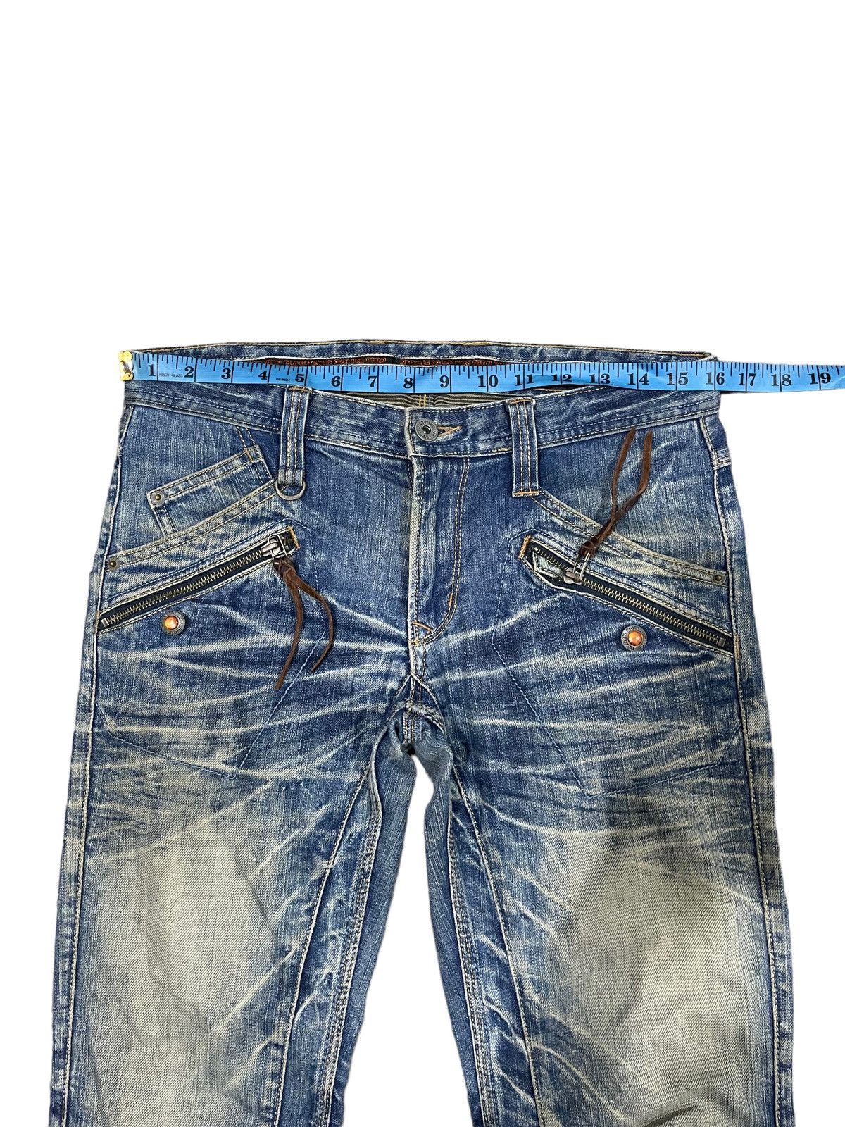 Japanese Brand Nicole Club For Men 8 Pocket Indigo Flared Denim Jeans Rare Size US 31 - 13 Thumbnail