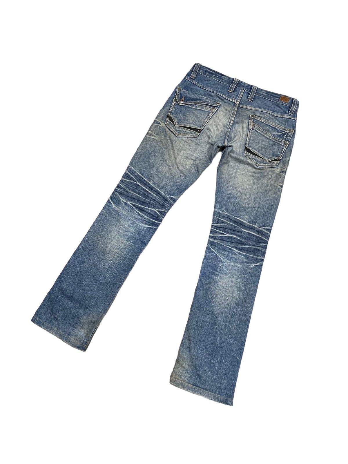 Japanese Brand Nicole Club For Men 8 Pocket Indigo Flared Denim Jeans Rare Size US 31 - 6 Thumbnail