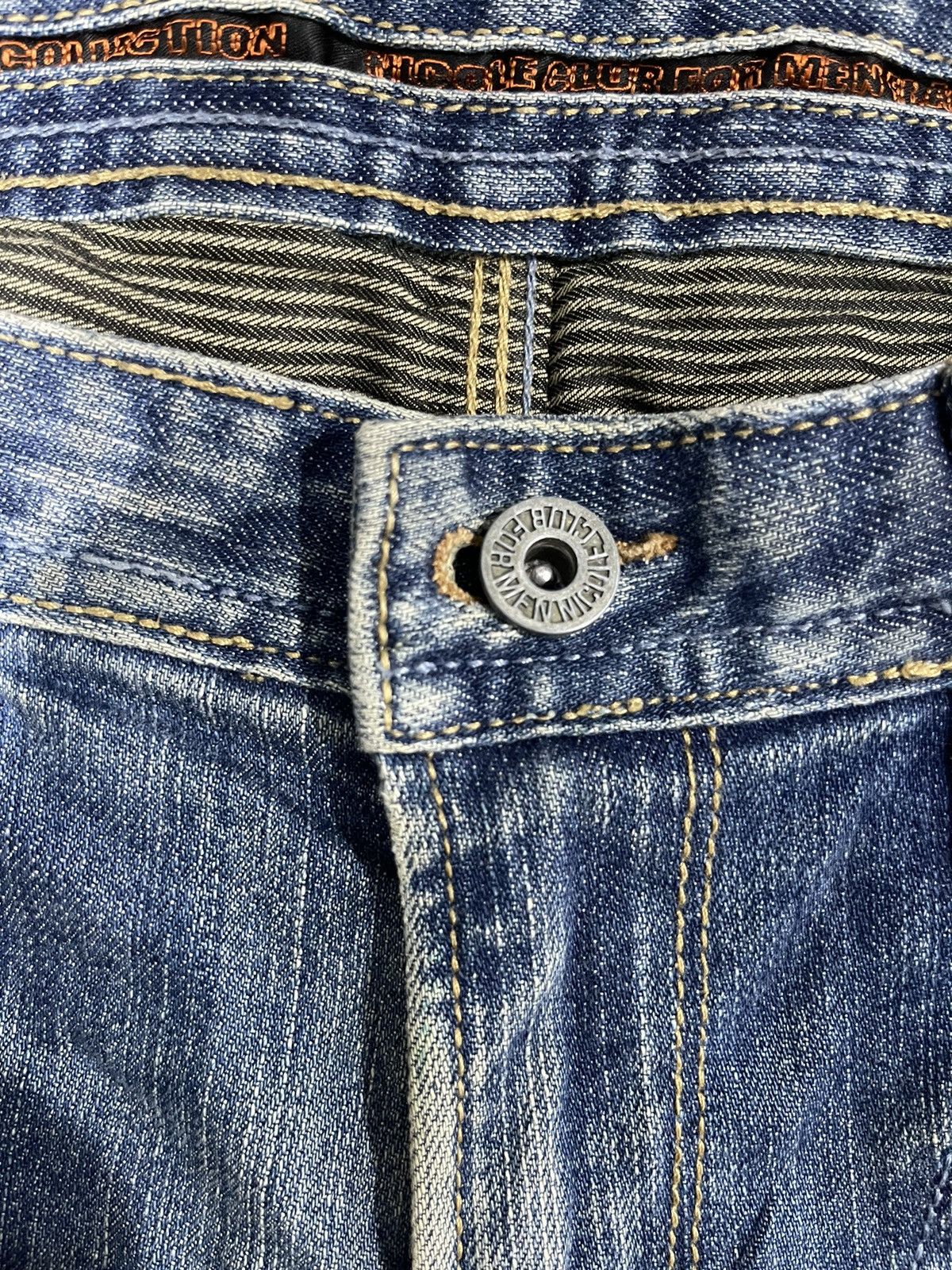 Japanese Brand Nicole Club For Men 8 Pocket Indigo Flared Denim Jeans Rare Size US 31 - 18 Thumbnail