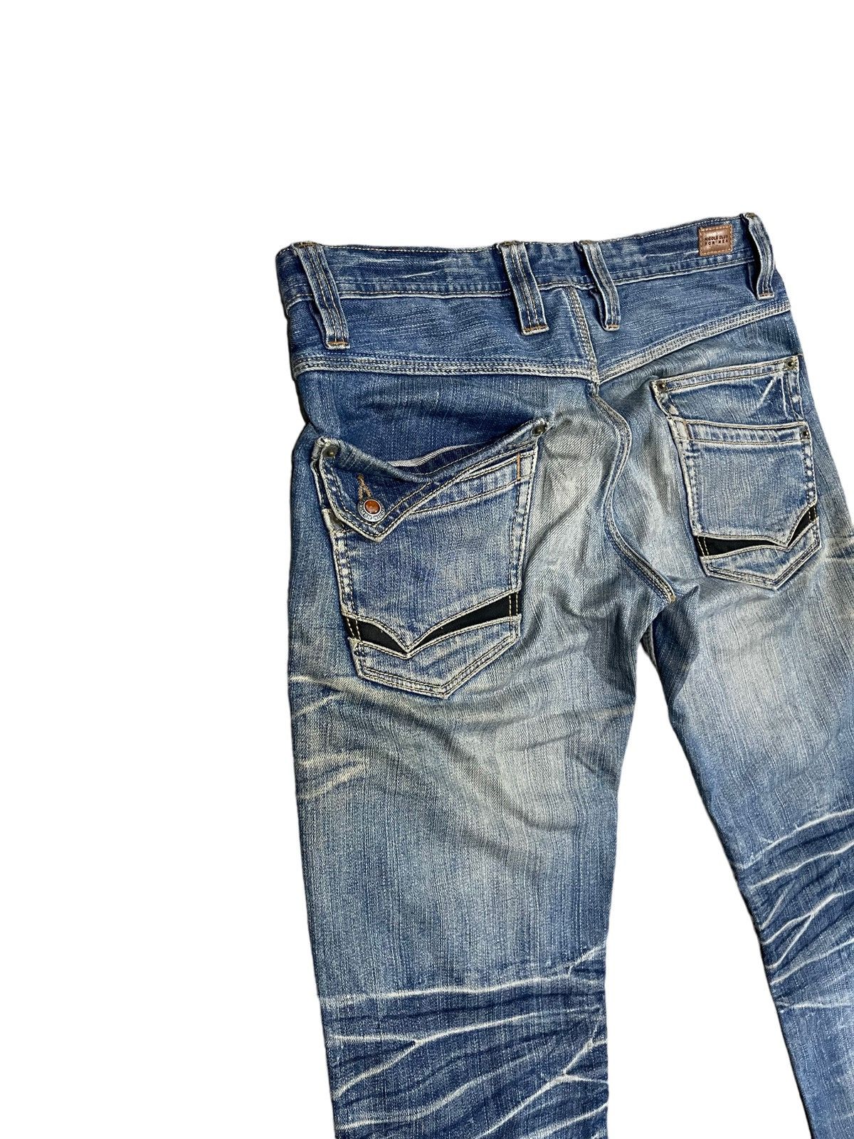 Japanese Brand Nicole Club For Men 8 Pocket Indigo Flared Denim Jeans Rare Size US 31 - 12 Thumbnail