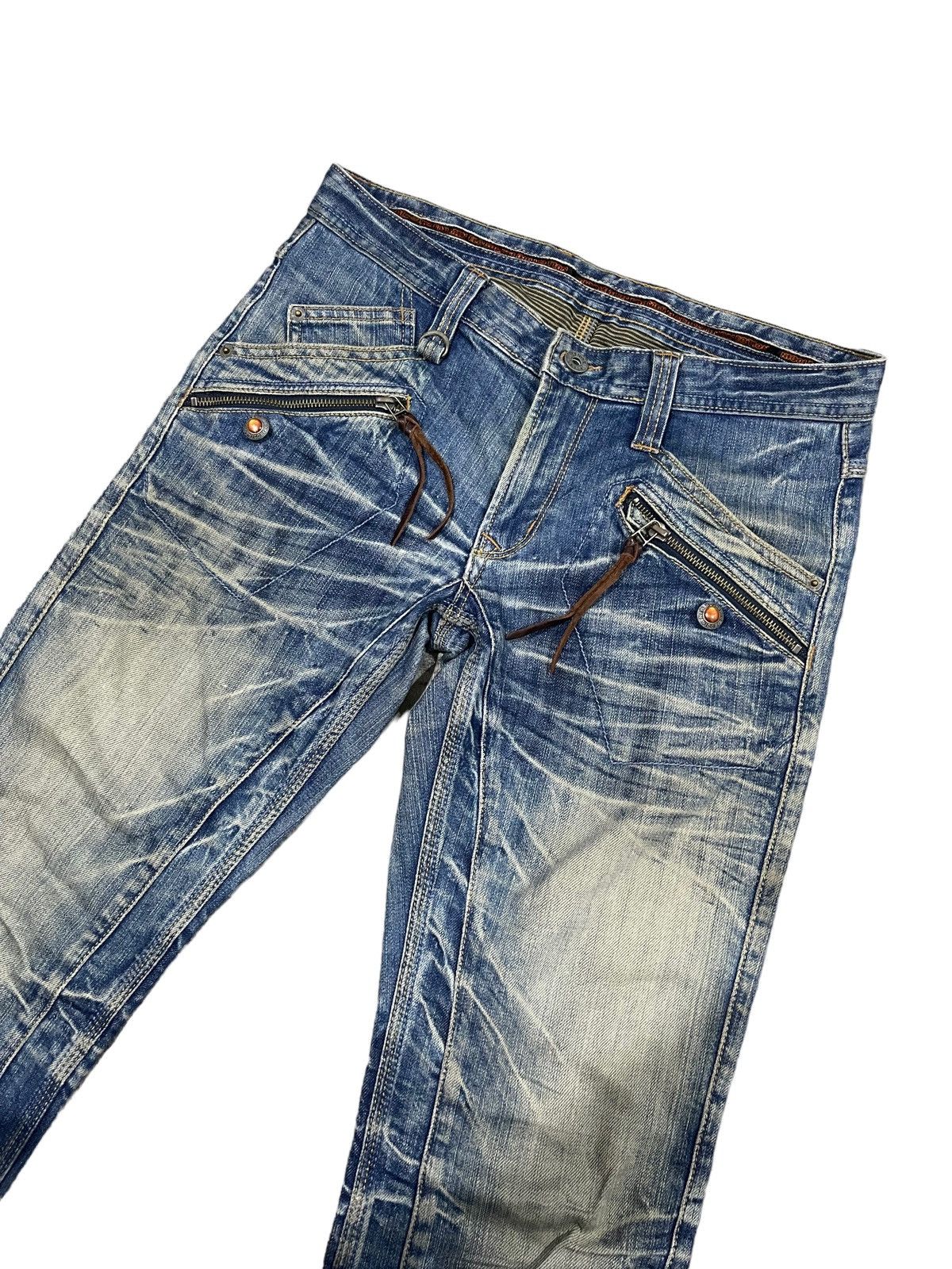 Japanese Brand Nicole Club For Men 8 Pocket Indigo Flared Denim Jeans Rare Size US 31 - 8 Thumbnail