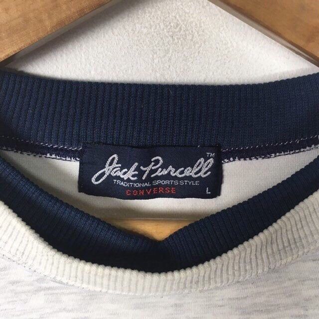 Converse × Vintage Vintage CONVERSE JACK PURCELL Big Logo Sweatshirt Pullover Size US L / EU 52-54 / 3 - 4 Thumbnail