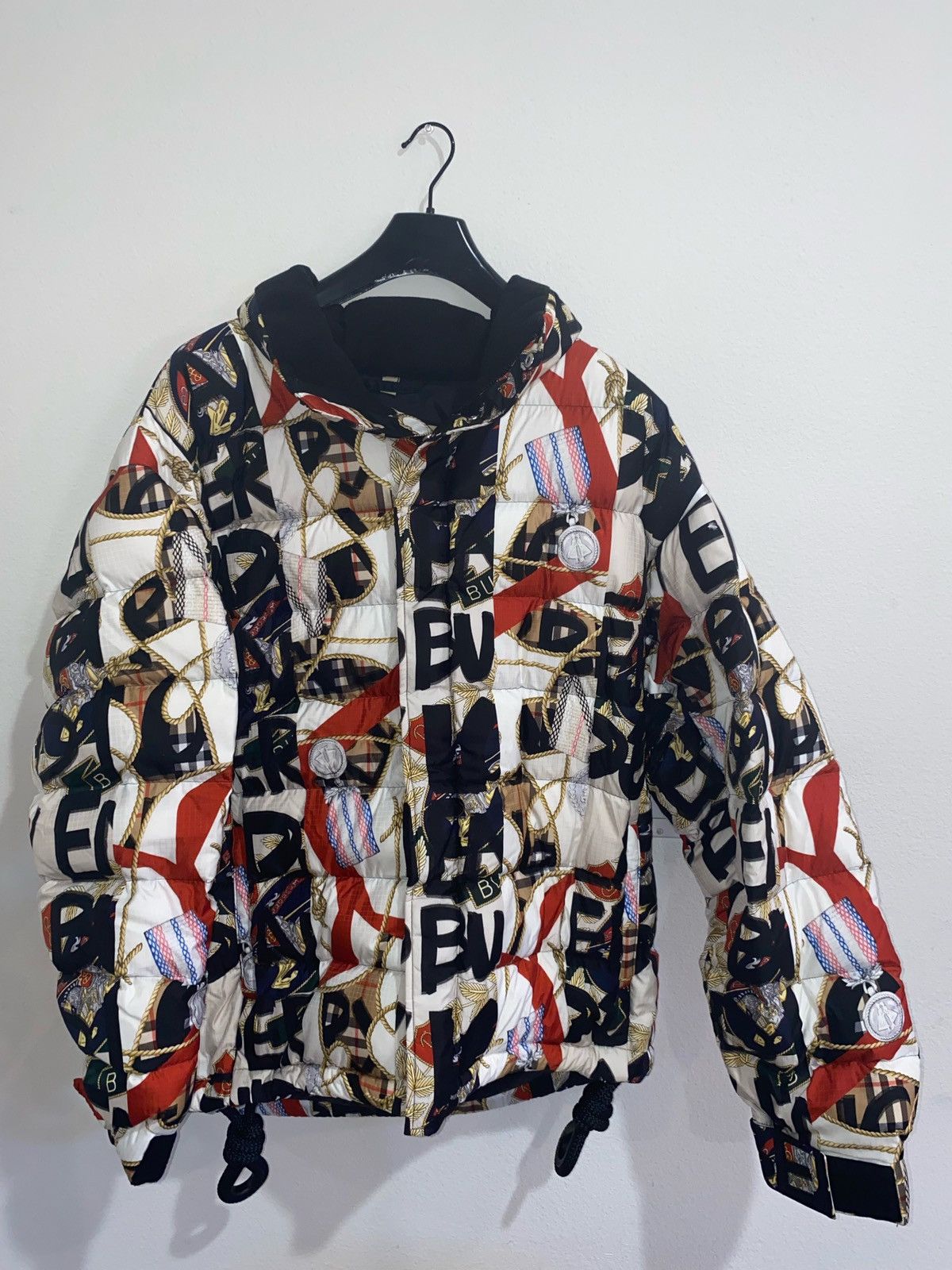 image of Burberry Graffiti Puffer Jacket, Men's (Size 2XL)