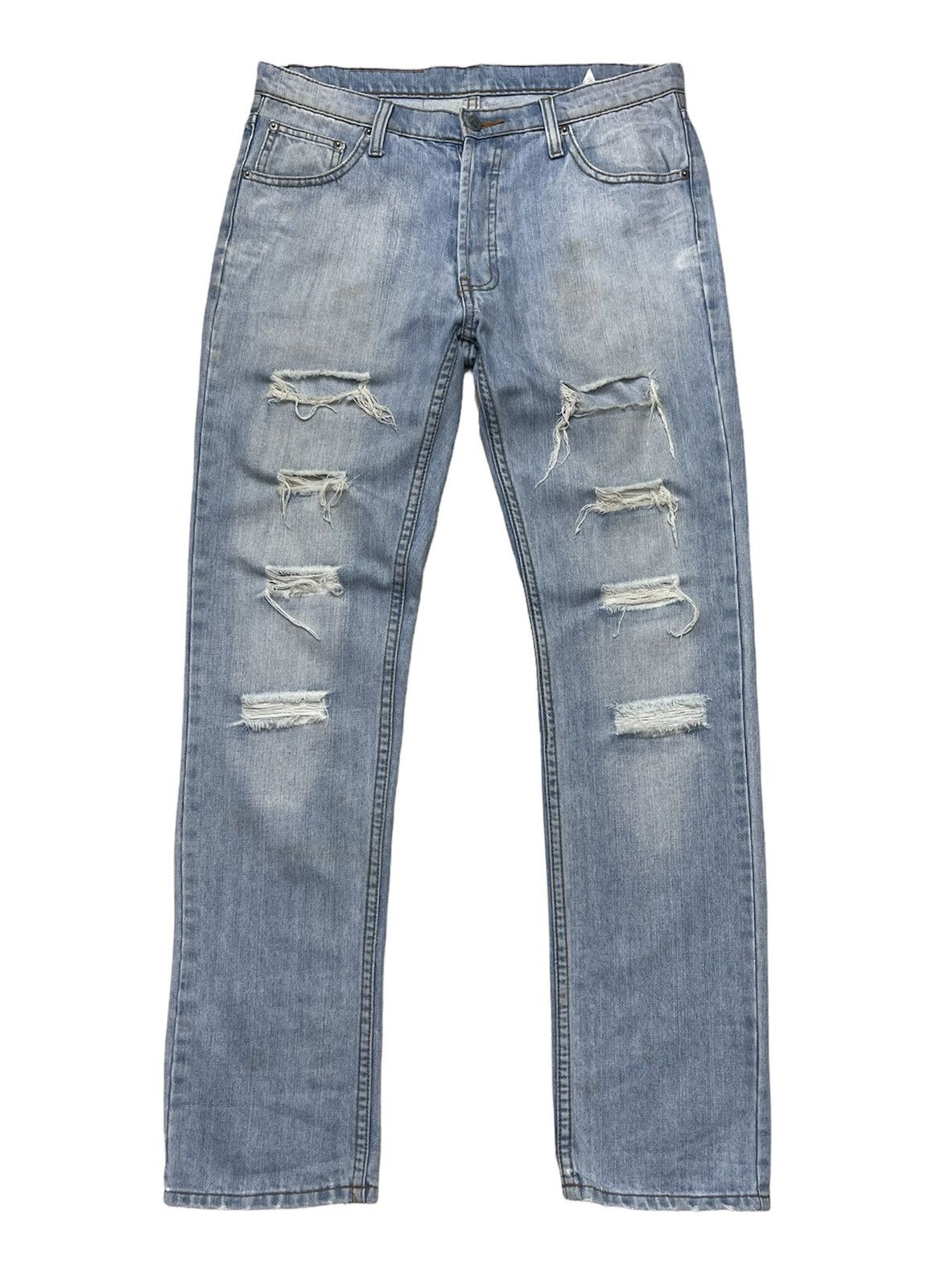 image of Cheap Monday Over Min Doda Kropp Distressed Design Denim in Blue Denim, Men's (Size 33)