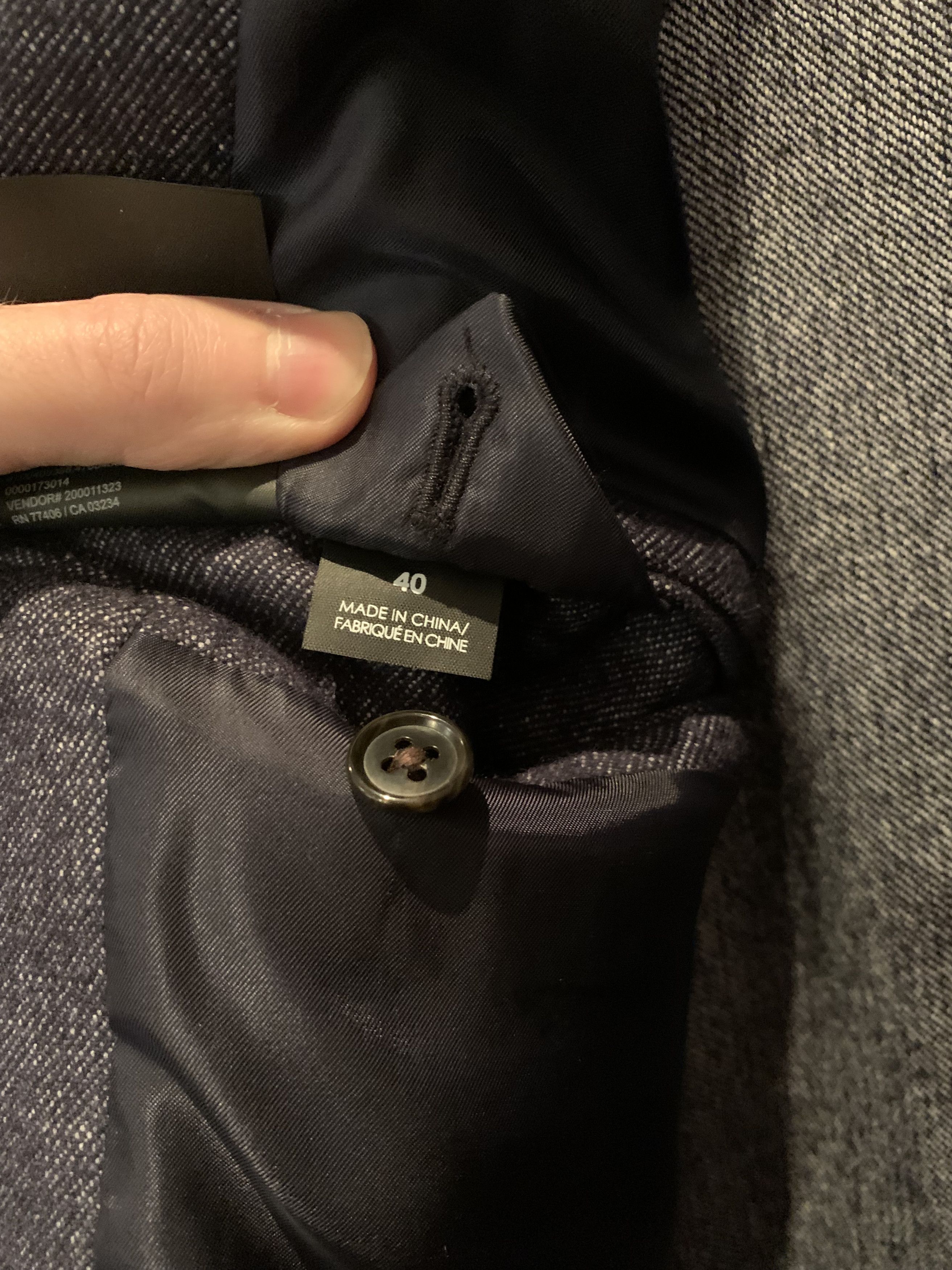 Club Monaco Grant Fit Navy Wool Blazer Size 40R - 3 Thumbnail