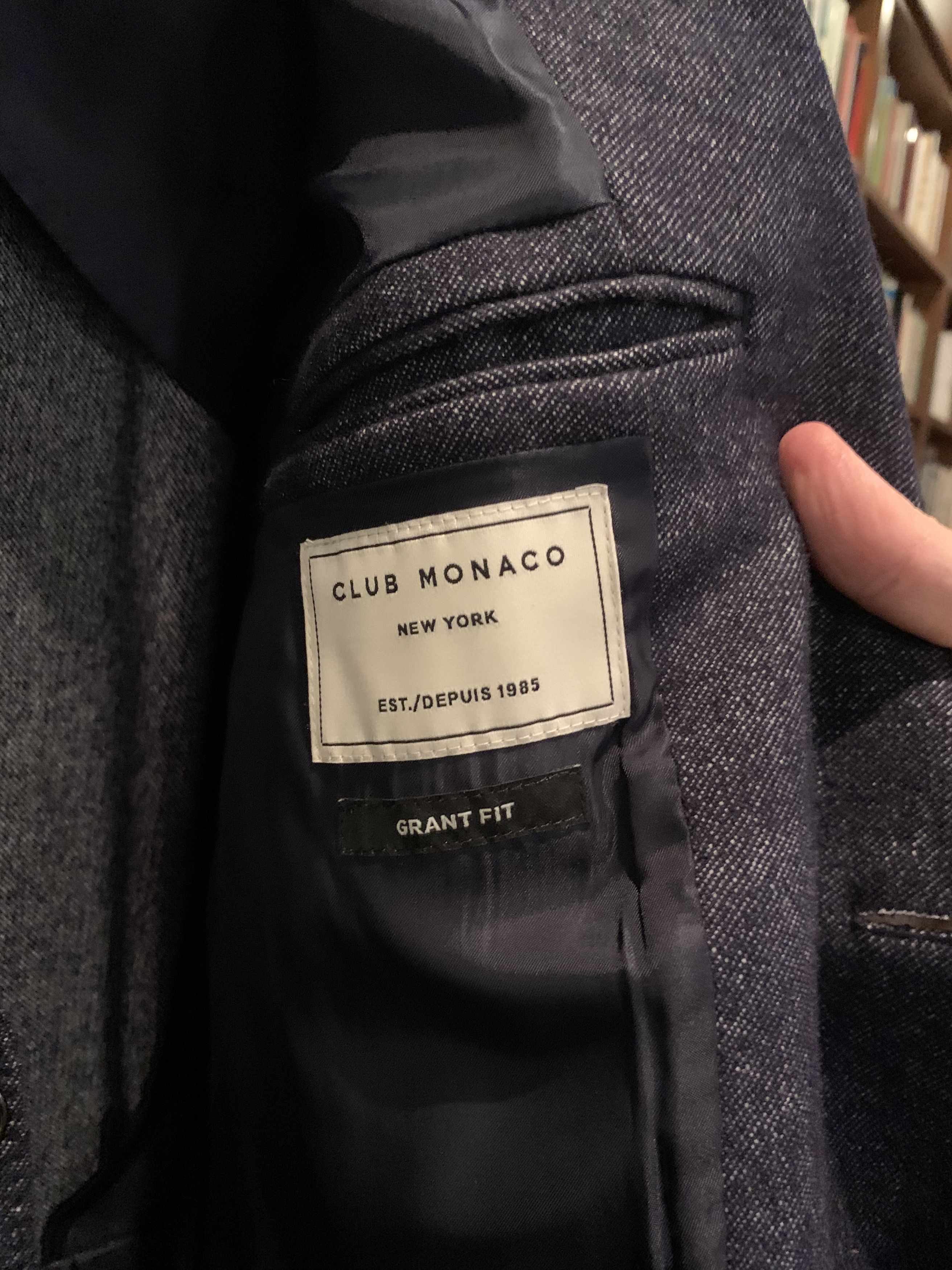 Club Monaco Grant Fit Navy Wool Blazer Size 40R - 2 Thumbnail