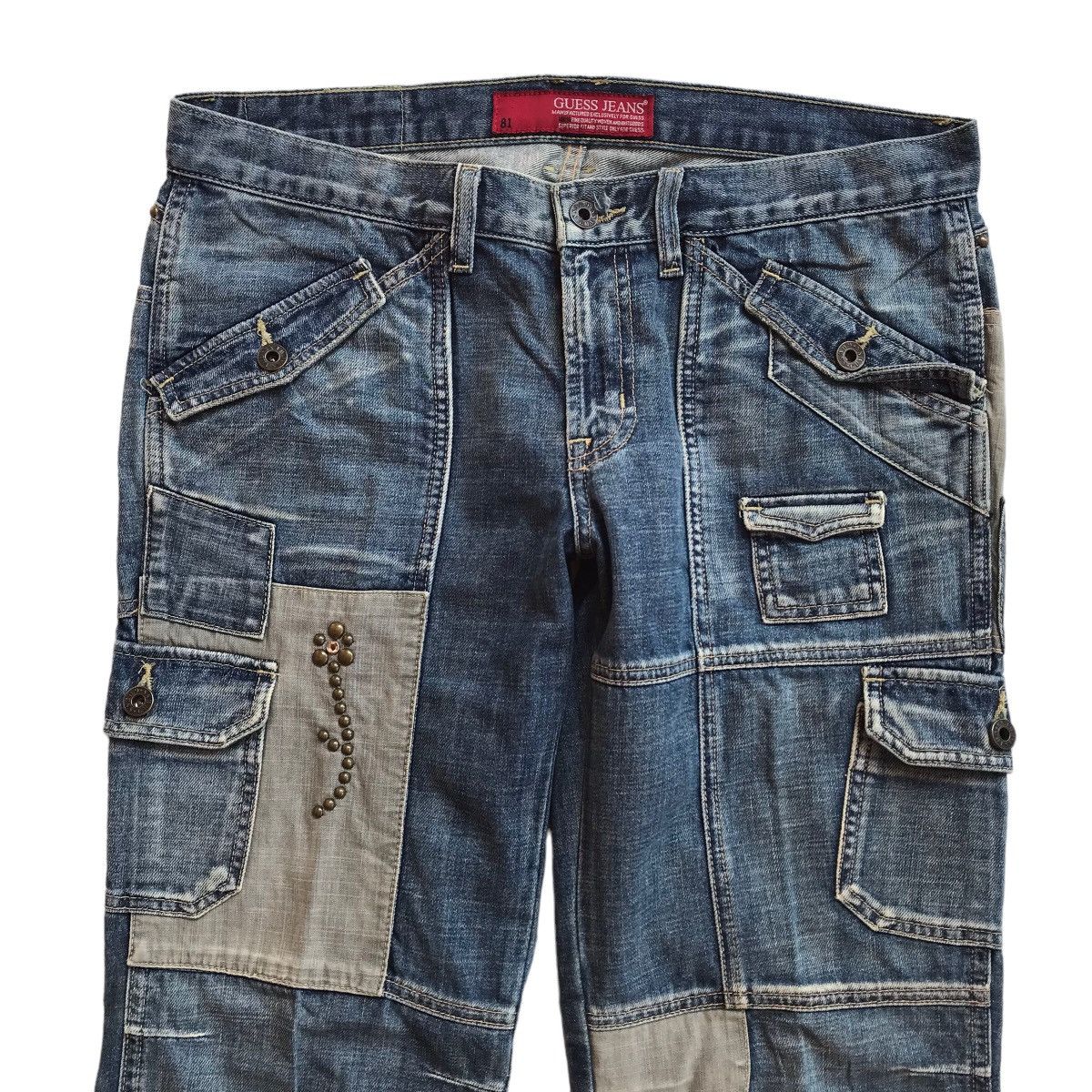Guess Vintage Y2K Guess Jeans Flared Multy Pocket Cargo Pants Size US 30 / EU 46 - 2 Thumbnail