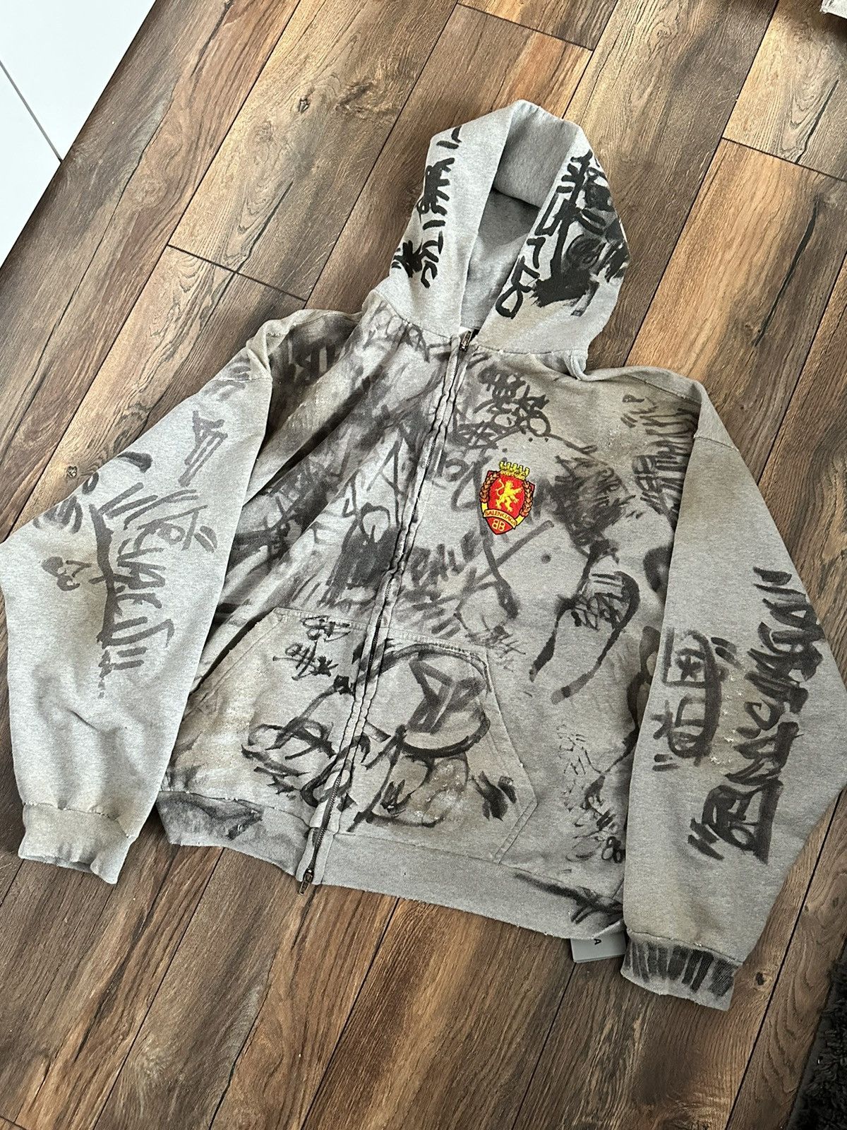 Balenciaga Balenciaga Skater graffiti zip up hoodie | Grailed