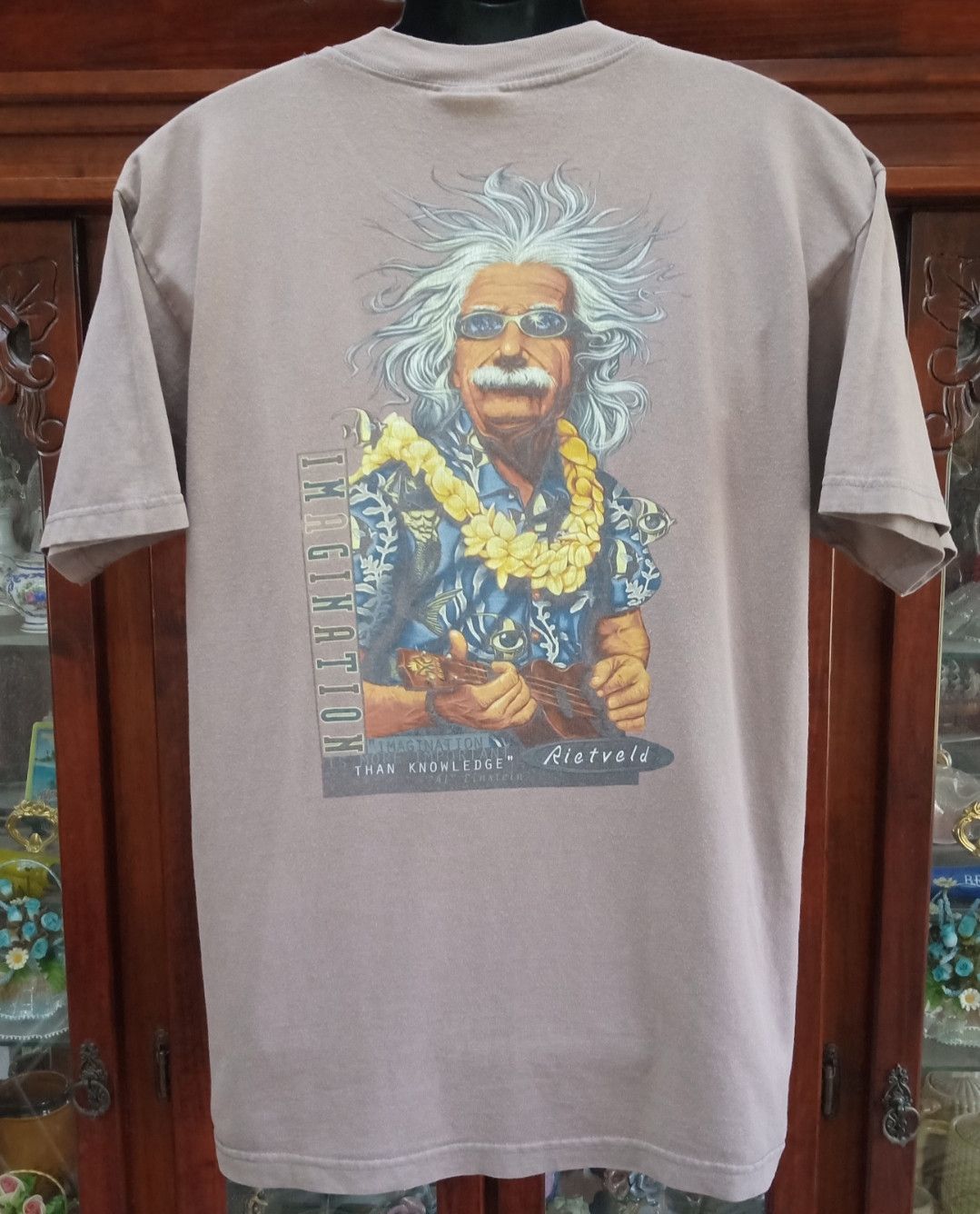 Vintage Vintage 90s Rietveld : Imagination Albert Einstein T-shirt Size US L / EU 52-54 / 3 - 1 Thumbnail