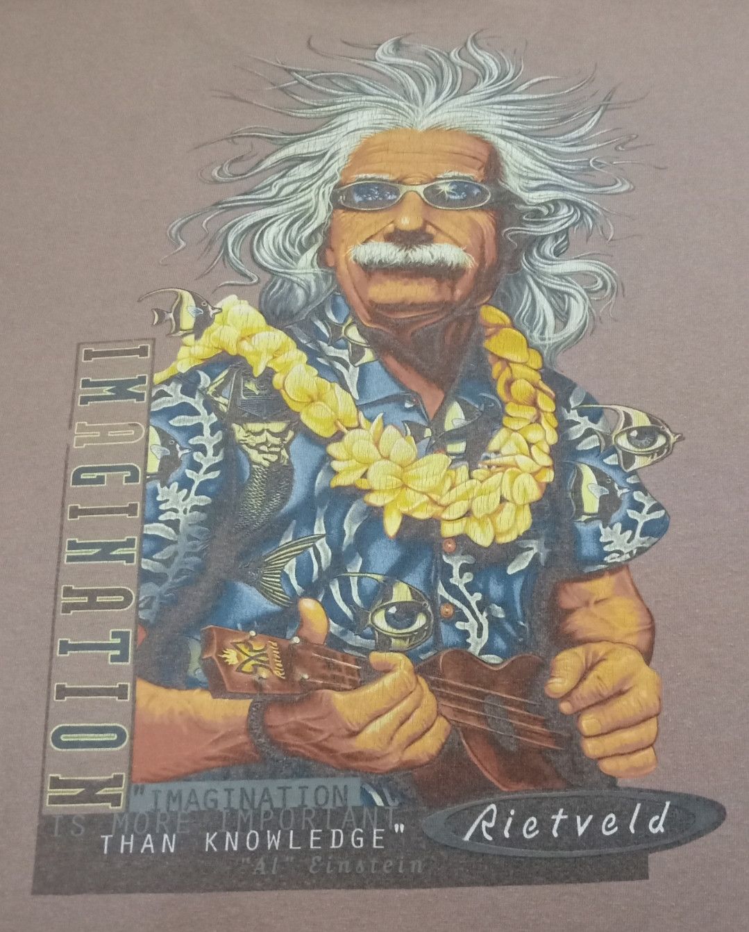 Vintage Vintage 90s Rietveld : Imagination Albert Einstein T-shirt Size US L / EU 52-54 / 3 - 8 Thumbnail