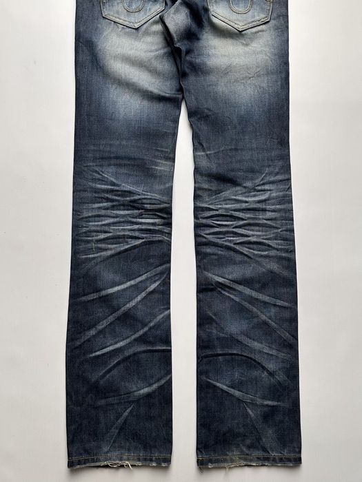 Loose Vintage Faded Ruffled Jean Pants