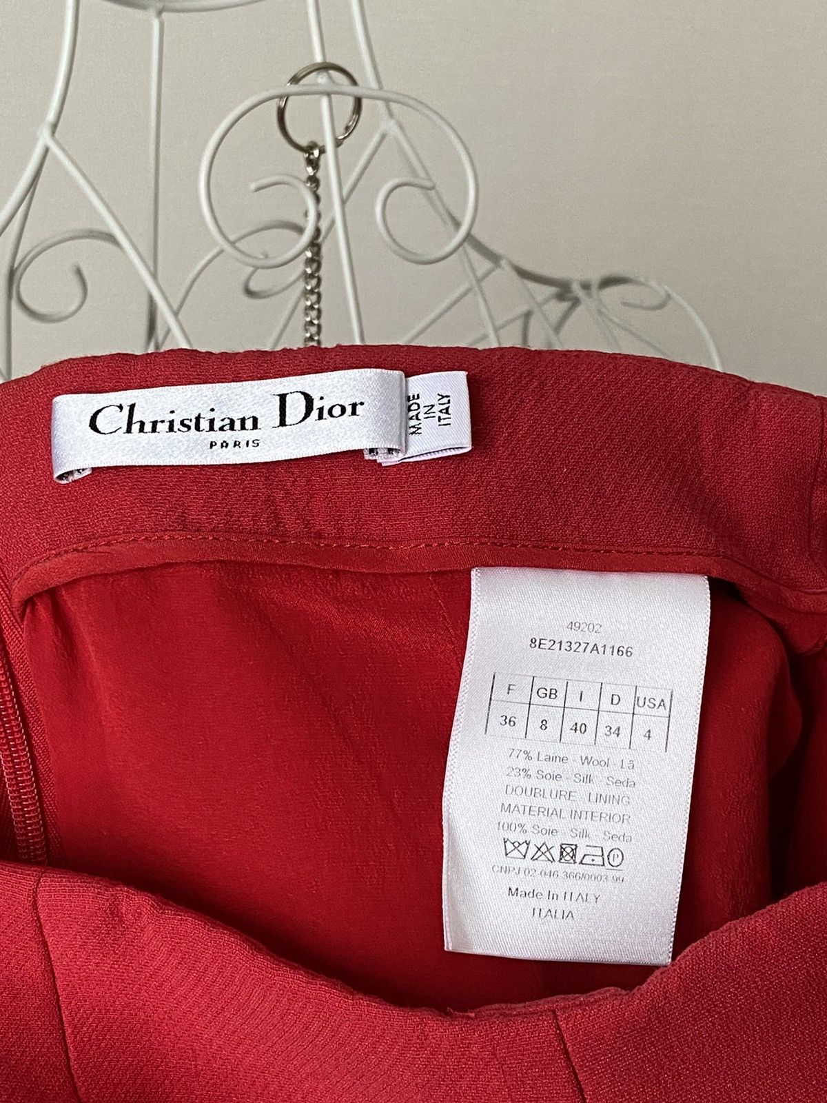 Dior Christian Dior Paris red skirt Size 26" / US 2 / IT 38 - 4 Thumbnail