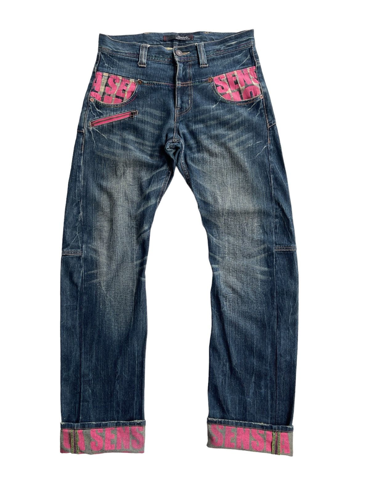 image of Dominate Double Waist Streetwear Jeans in Blue Denim, Men's (Size 32)