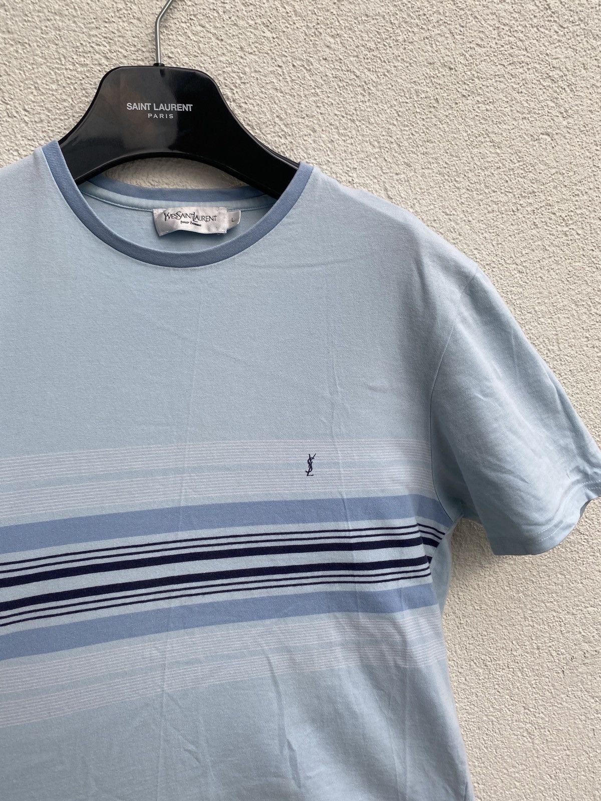 Yves Saint Laurent Blue/Mint YSL T-shirt Yves Saint Laurent t-shirt Size US L / EU 52-54 / 3 - 9 Thumbnail