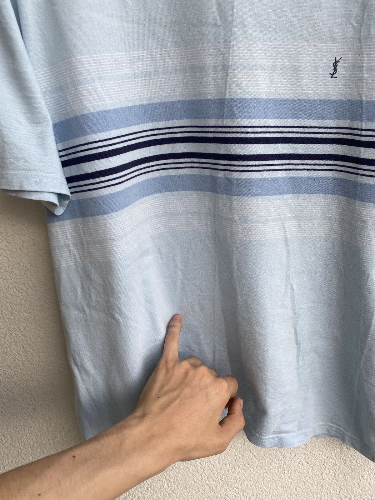 Yves Saint Laurent Blue/Mint YSL T-shirt Yves Saint Laurent t-shirt Size US L / EU 52-54 / 3 - 13 Thumbnail