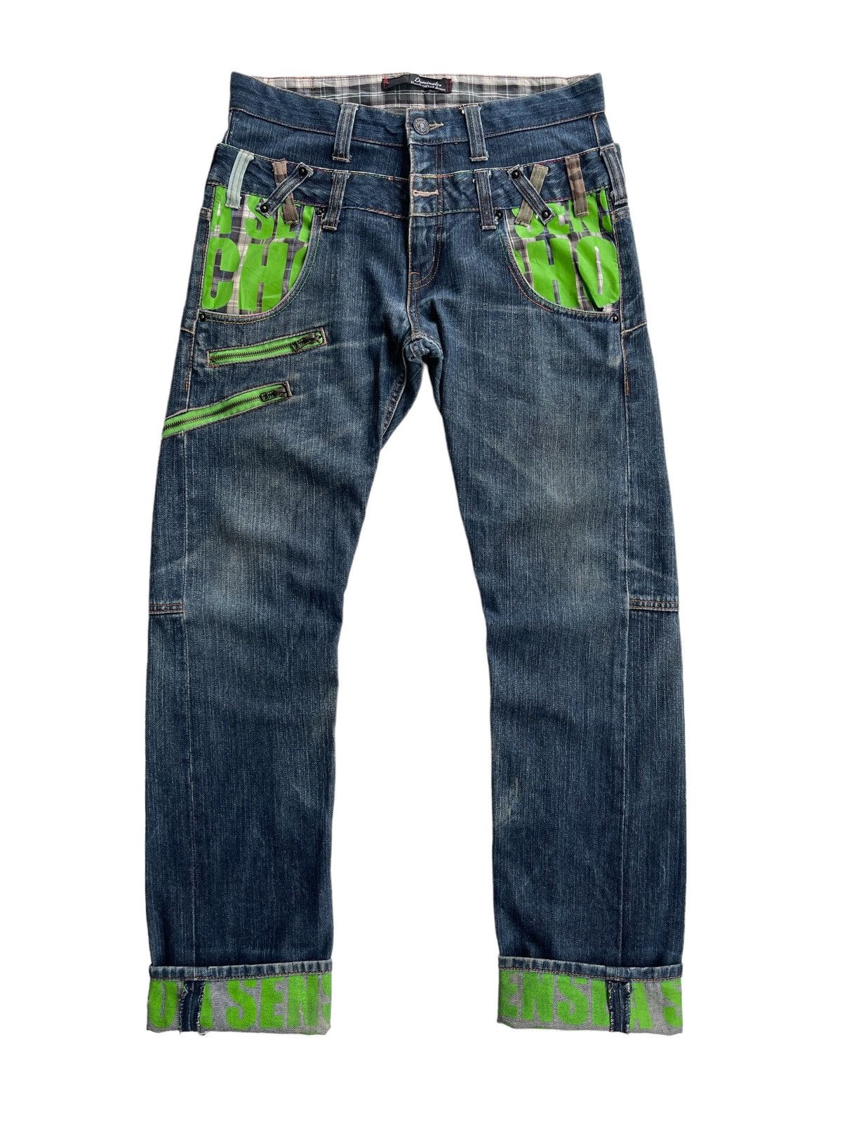 image of Dominate Double Waist Streetwear Jeans in Blue Denim, Men's (Size 32)