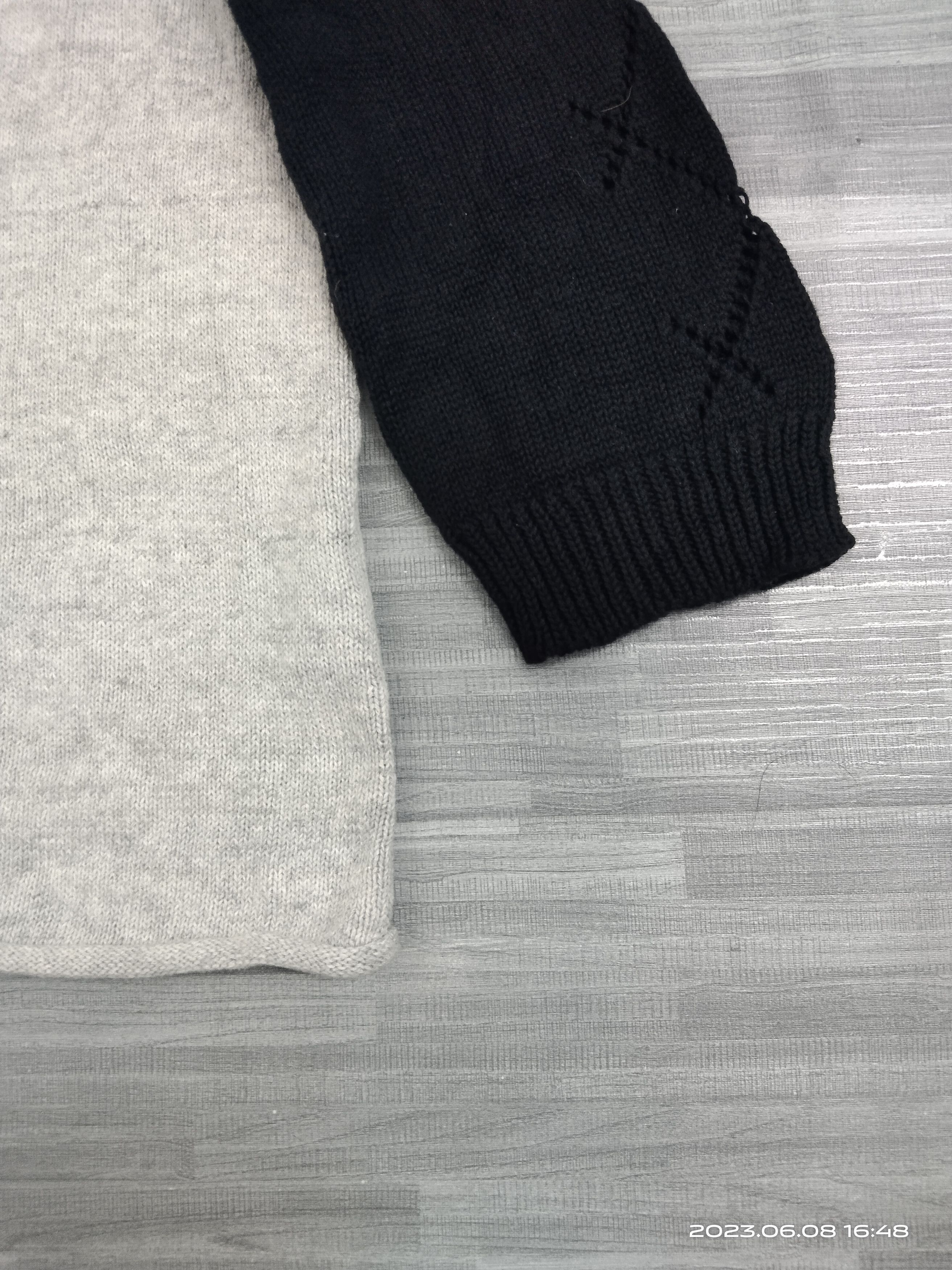 Y'S KNIT RAGLAN TWO TONE SHIRT
