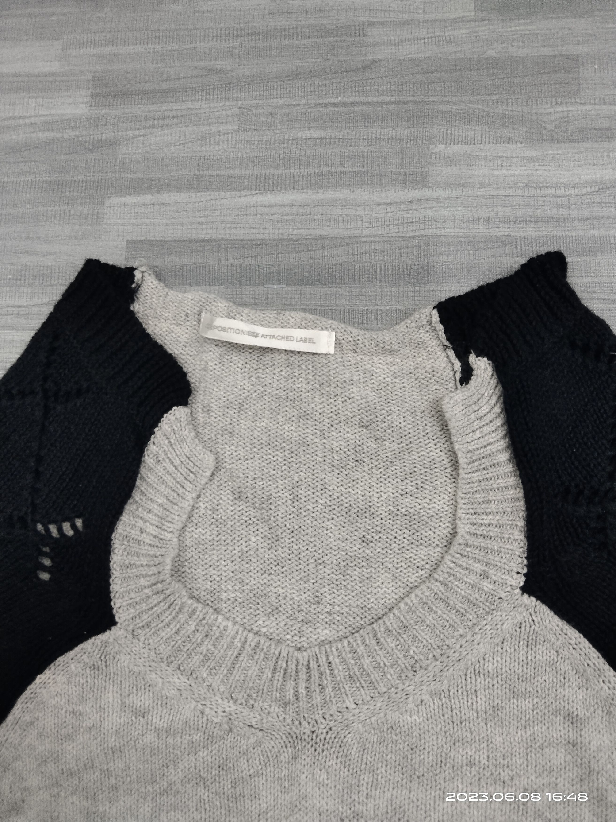 Y'S KNIT RAGLAN TWO TONE SHIRT