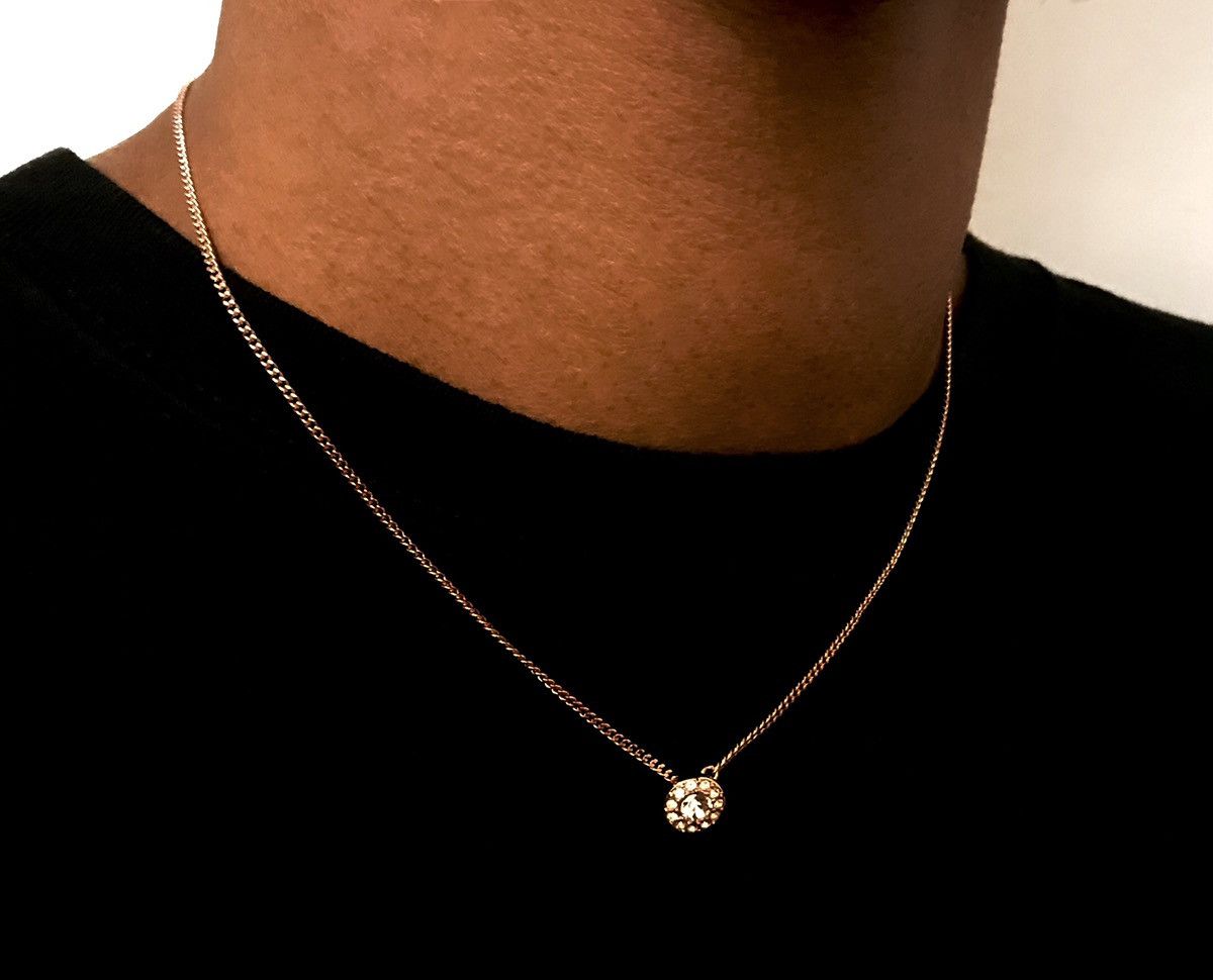 image of Givenchy Rose Gold Charm Chain Necklace, Men's