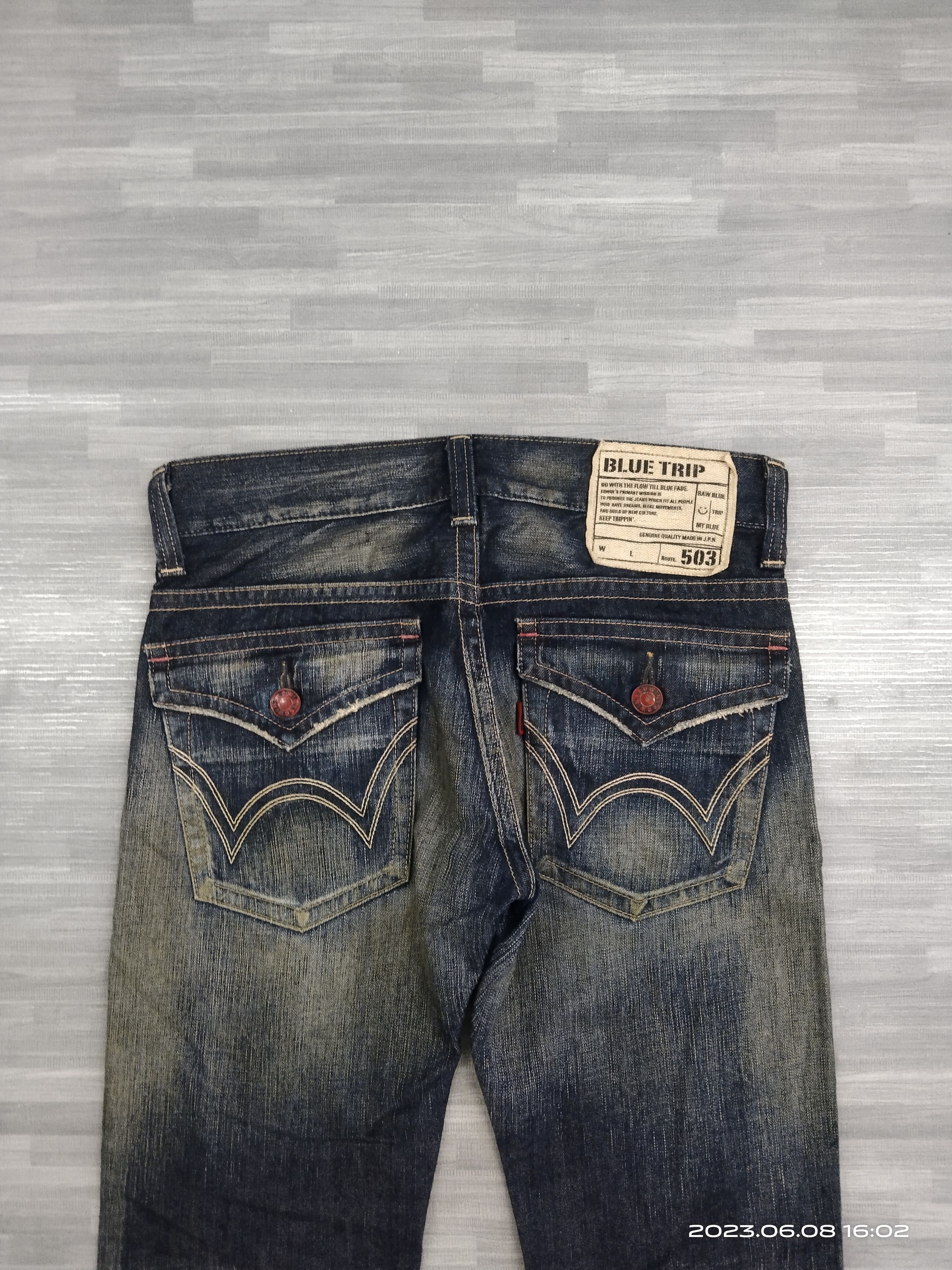 Edwin FLARE SICK RIPED BLUE TRIP DENIM PANTS Size US 30 / EU 46 - 5 Thumbnail