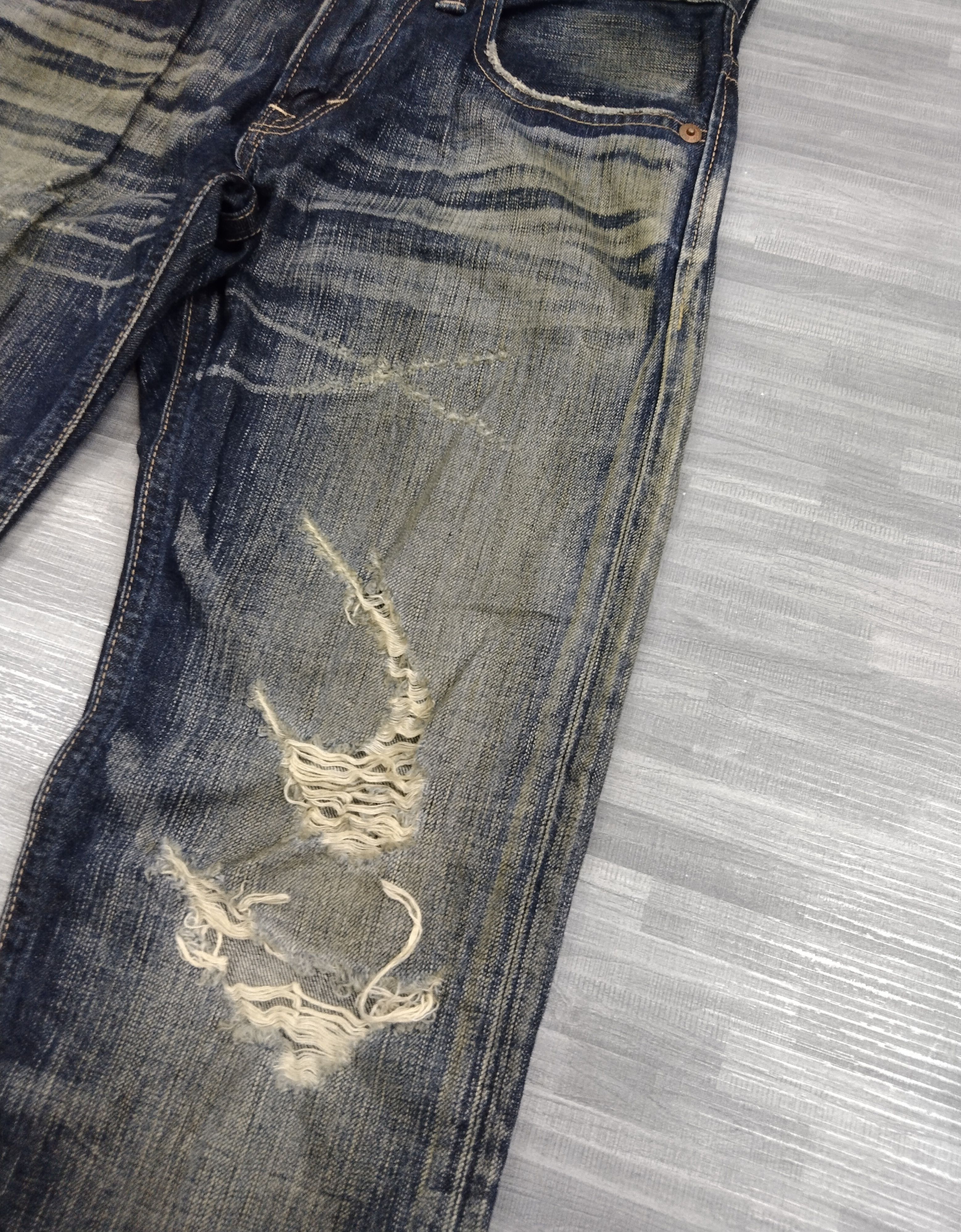 Edwin FLARE SICK RIPED BLUE TRIP DENIM PANTS Size US 30 / EU 46 - 6 Thumbnail
