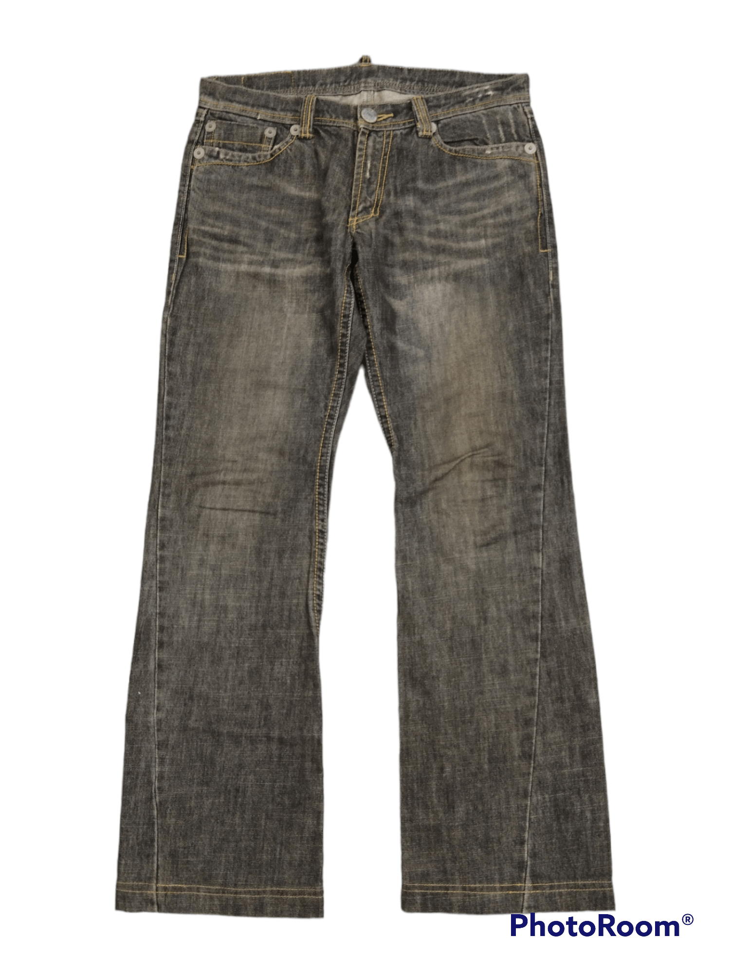 Japanese Brand FLARE TWIST SICK COMME CA ISM DENIM PANTS Size US 31 - 1 Thumbnail