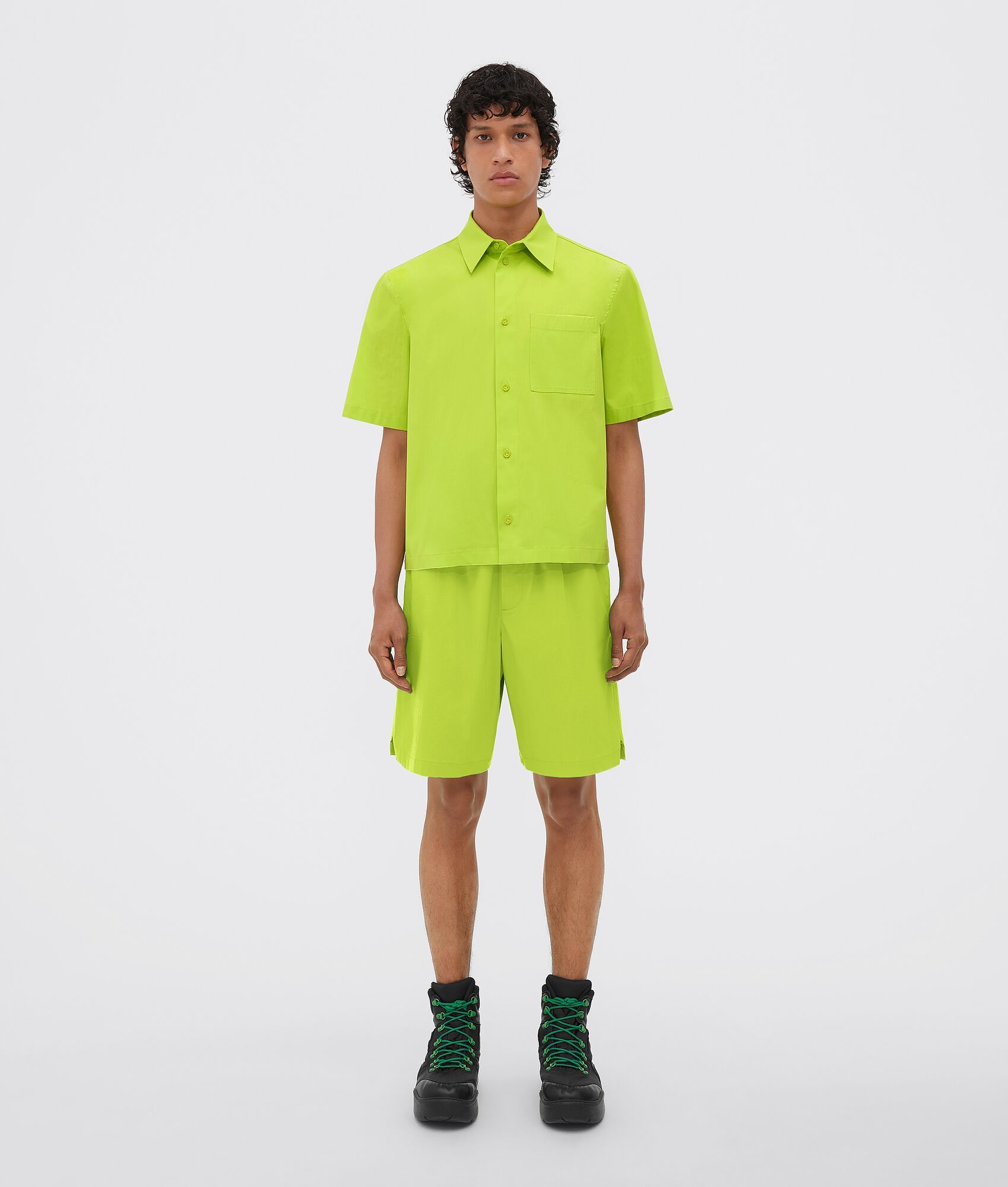 image of Bottega Veneta O1Loc1C0623 Shirt In Acid Kiwi, Men's (Size Medium)