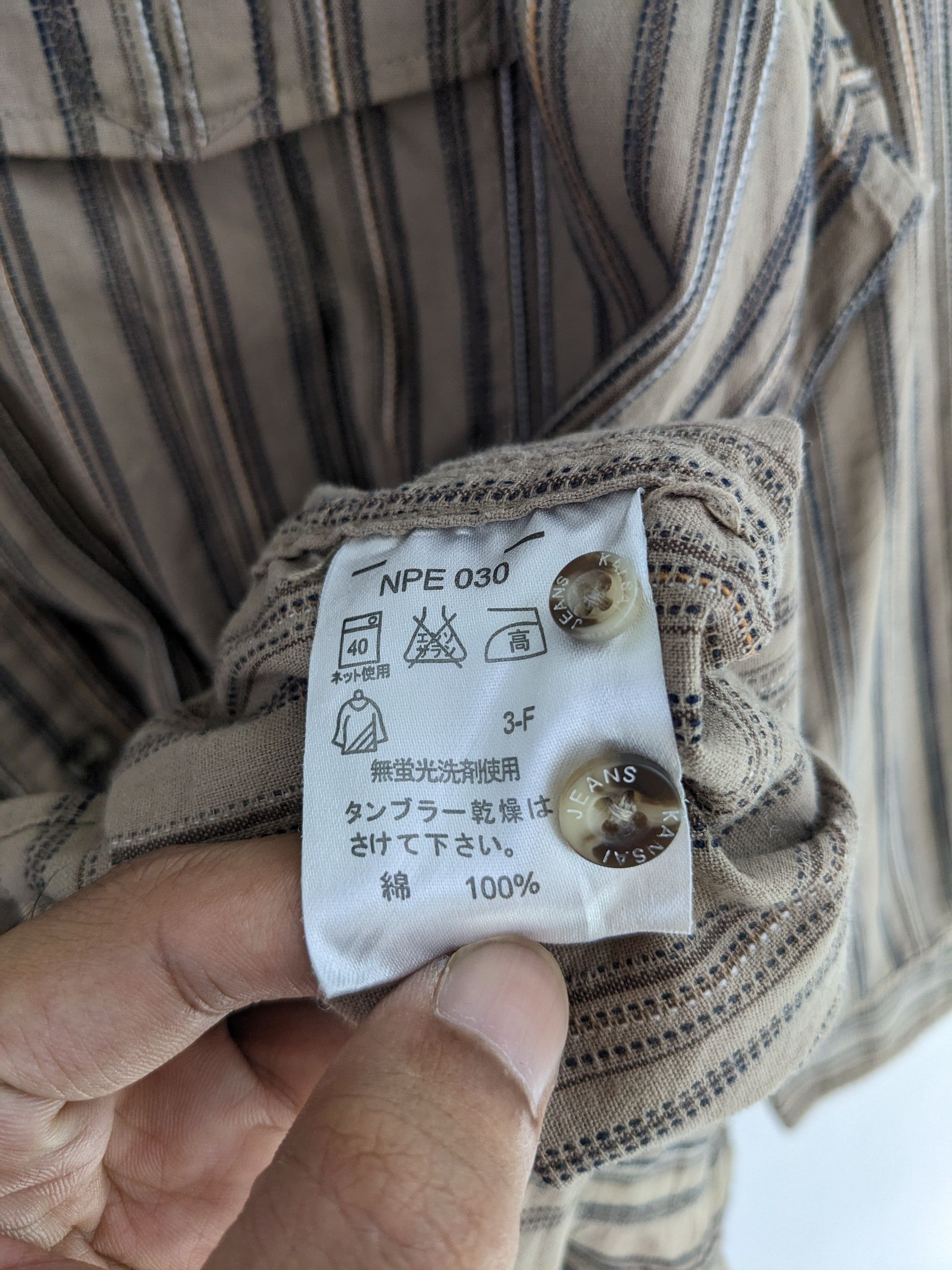 Japanese Brand × Vintage Vintage Kansai Jeans Shirt Button Up Hickory Kapital Style Size US M / EU 48-50 / 2 - 4 Thumbnail