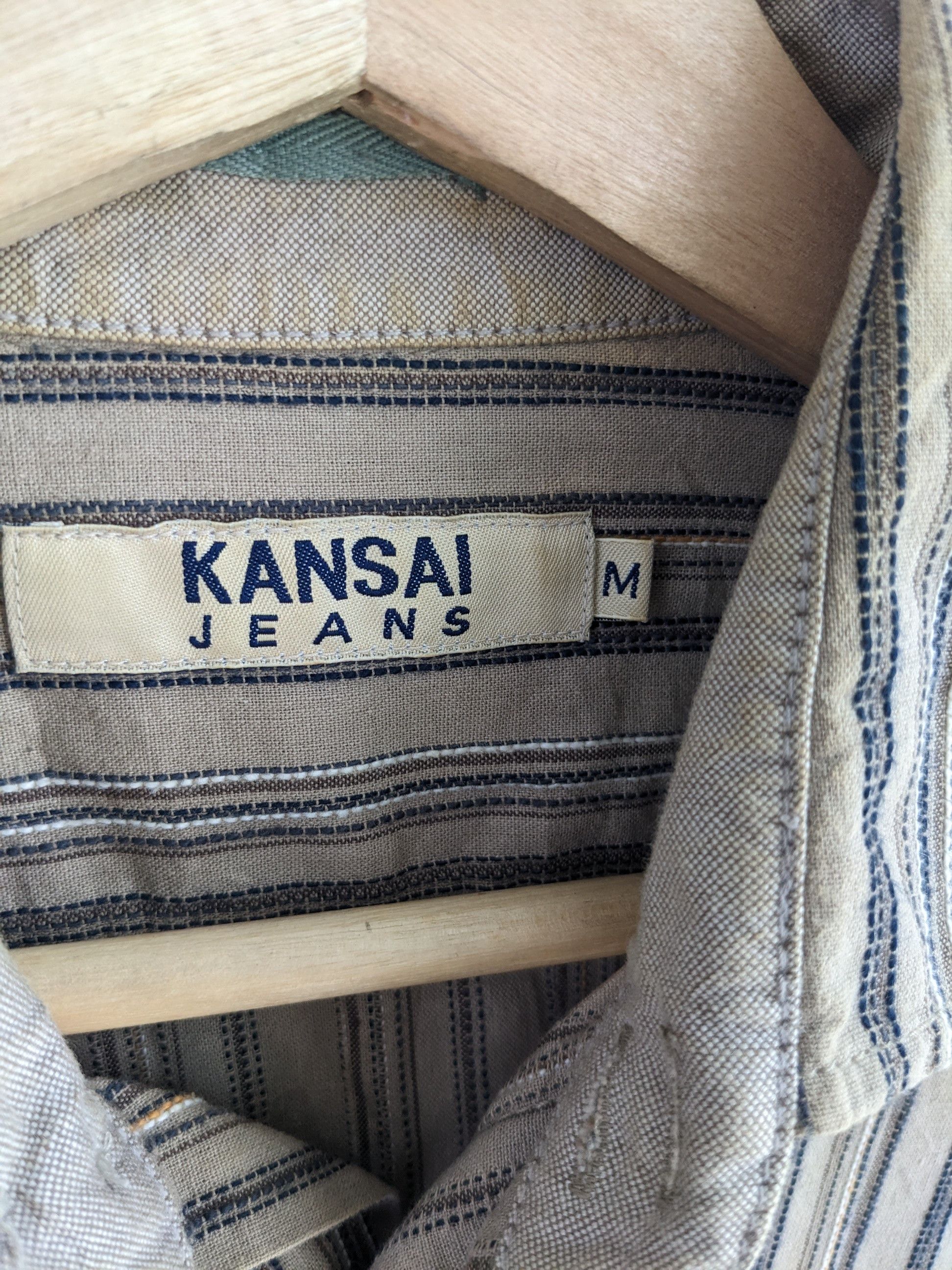Japanese Brand × Vintage Vintage Kansai Jeans Shirt Button Up Hickory Kapital Style Size US M / EU 48-50 / 2 - 3 Thumbnail