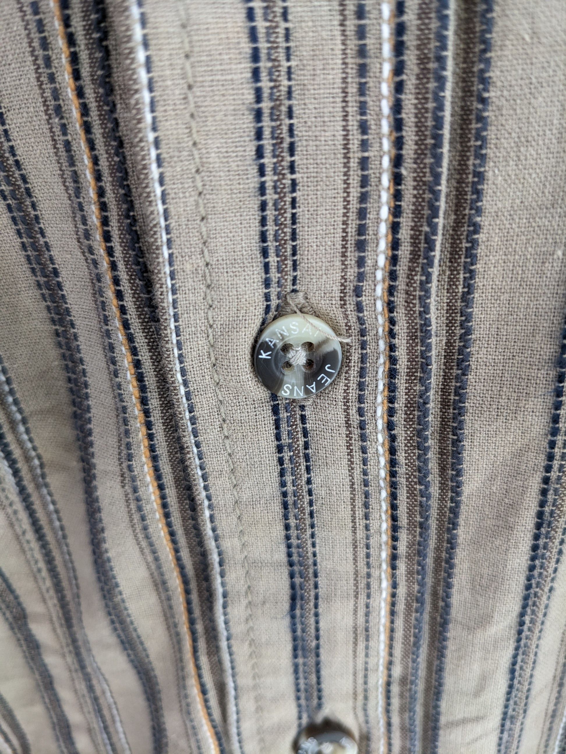 Japanese Brand × Vintage Vintage Kansai Jeans Shirt Button Up Hickory Kapital Style Size US M / EU 48-50 / 2 - 9 Thumbnail