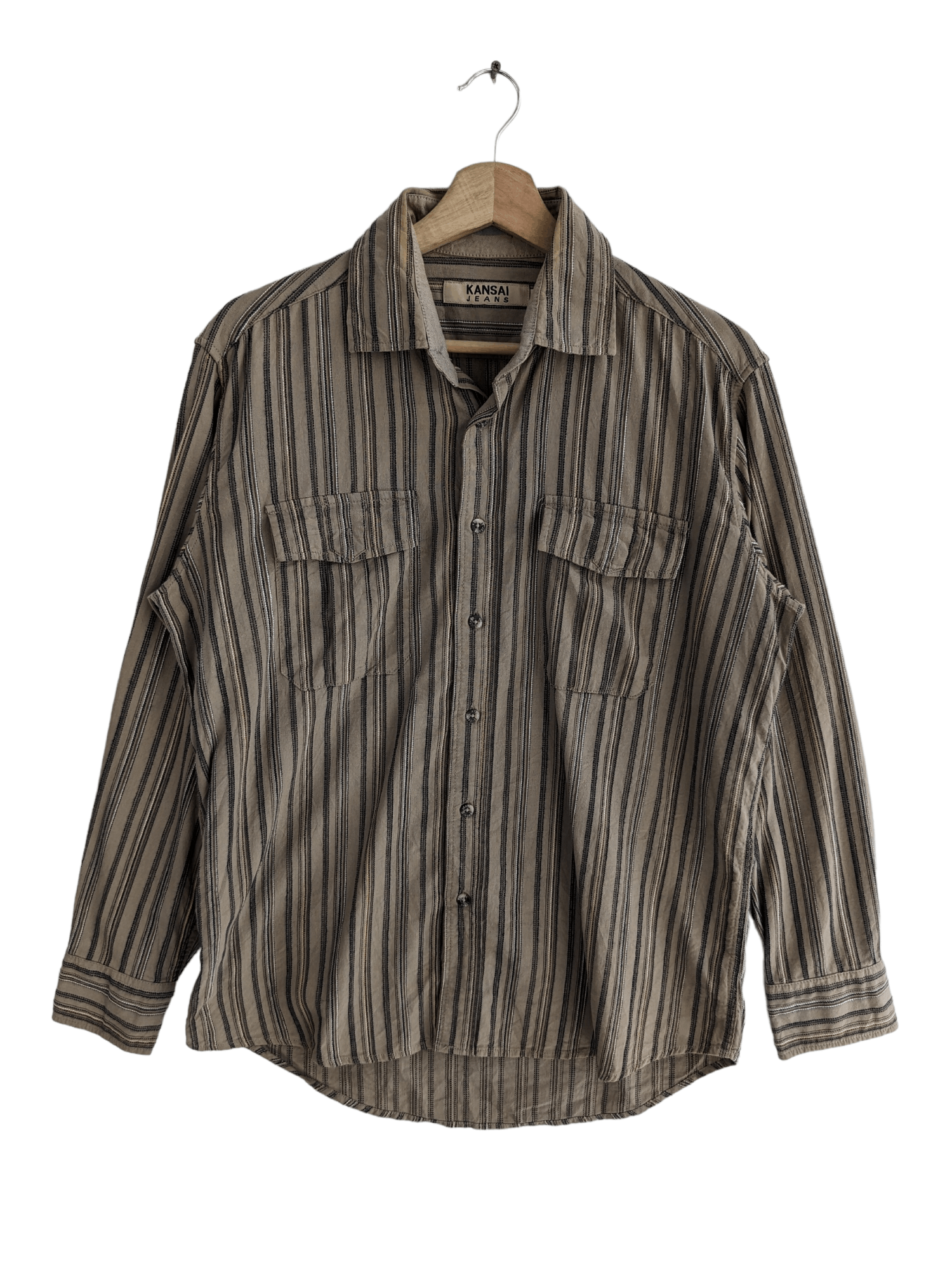 Japanese Brand × Vintage Vintage Kansai Jeans Shirt Button Up Hickory Kapital Style Size US M / EU 48-50 / 2 - 1 Thumbnail