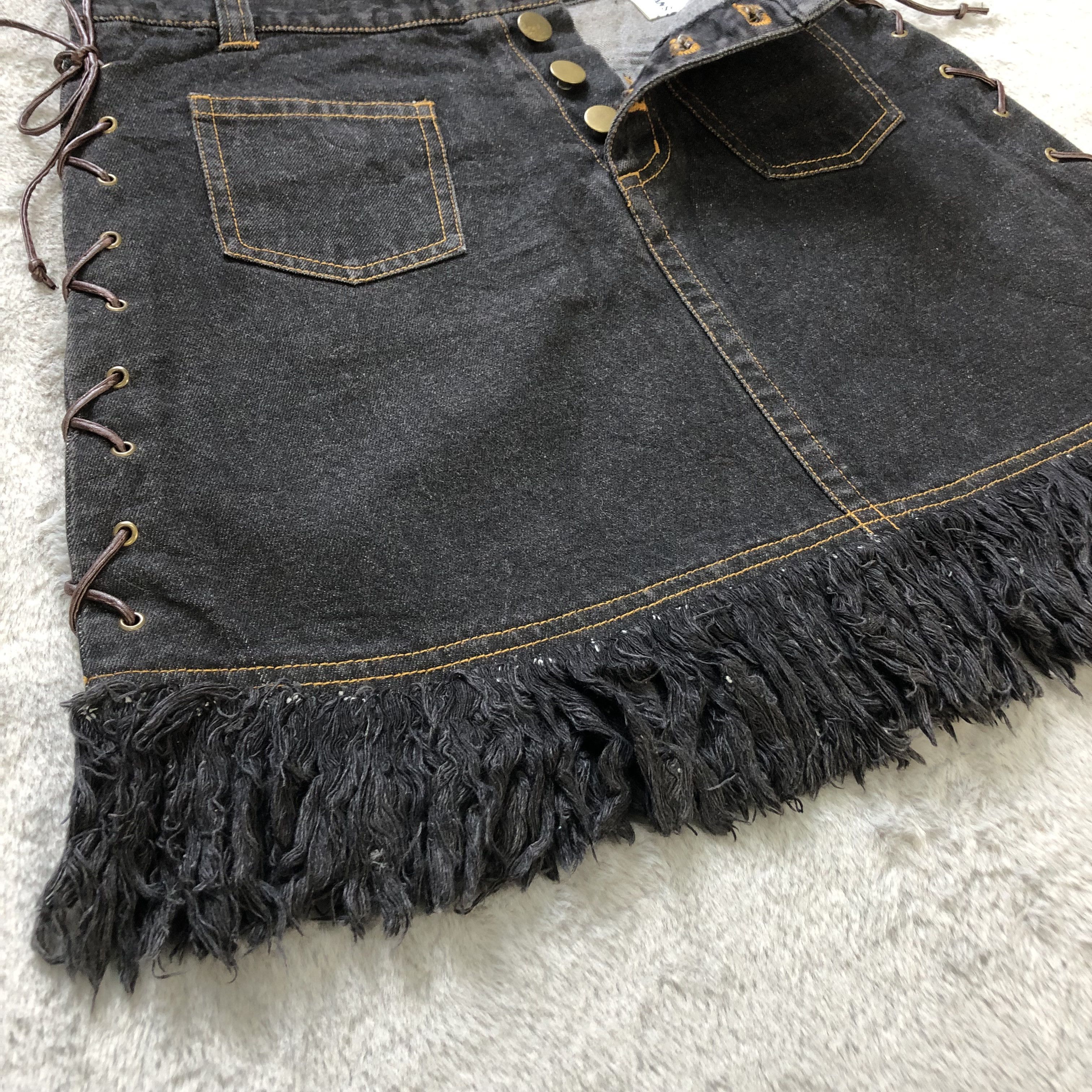 Japanese Brand BONDAGE JEANS STORY DENIM SKIRTS #6915-96 Size 27" / US 4 / IT 40 - 4 Thumbnail