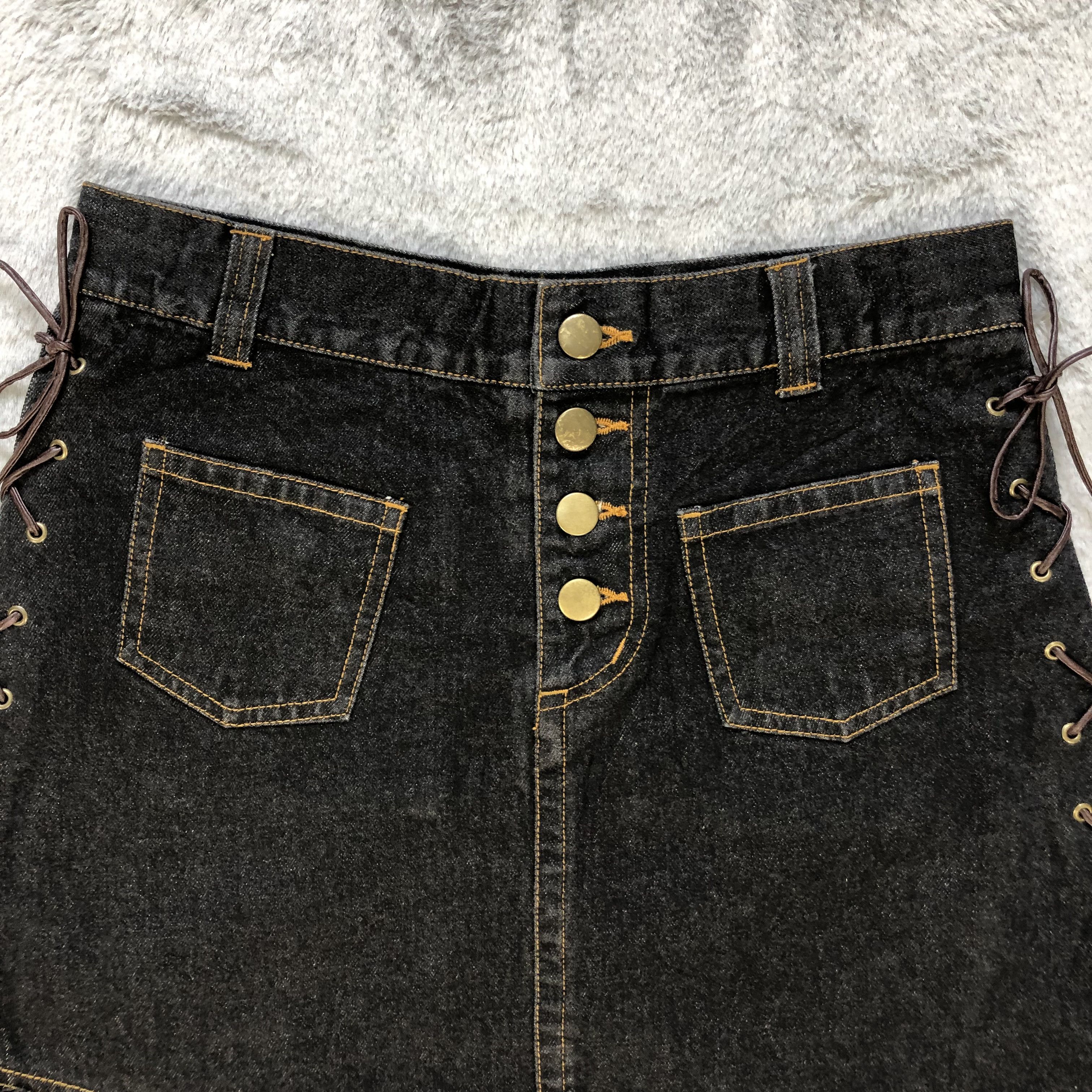Japanese Brand BONDAGE JEANS STORY DENIM SKIRTS #6915-96 Size 27" / US 4 / IT 40 - 2 Thumbnail