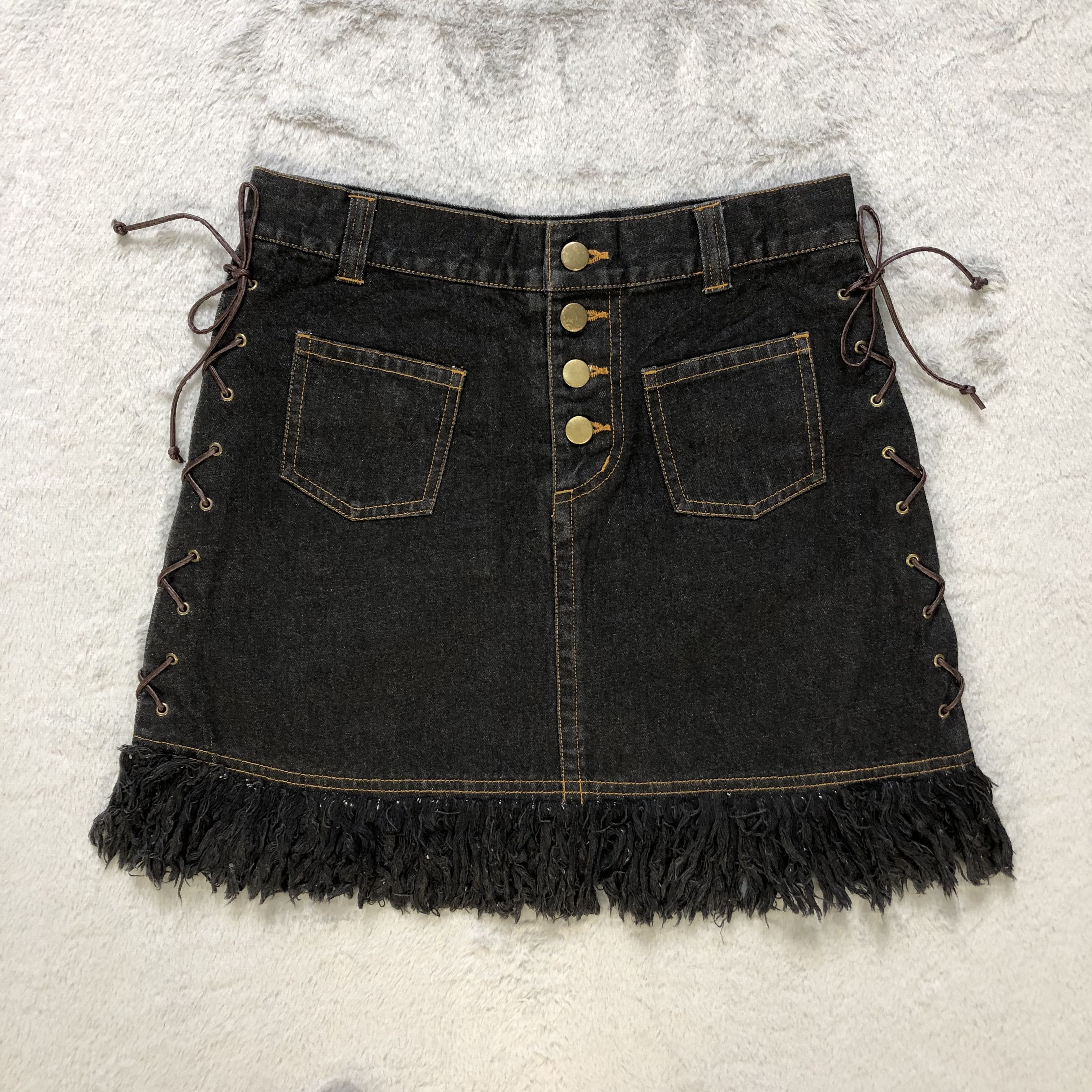 Japanese Brand BONDAGE JEANS STORY DENIM SKIRTS #6915-96 Size 27" / US 4 / IT 40 - 1 Thumbnail