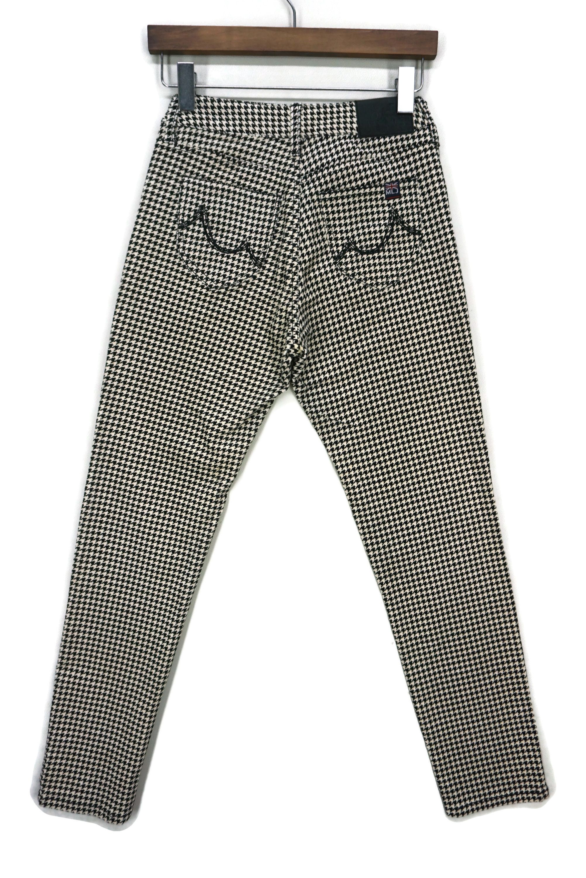 image of Michiko Koshino London Slim Pants Houndstooth Corduroy Size 61 in Black Beige, Women's