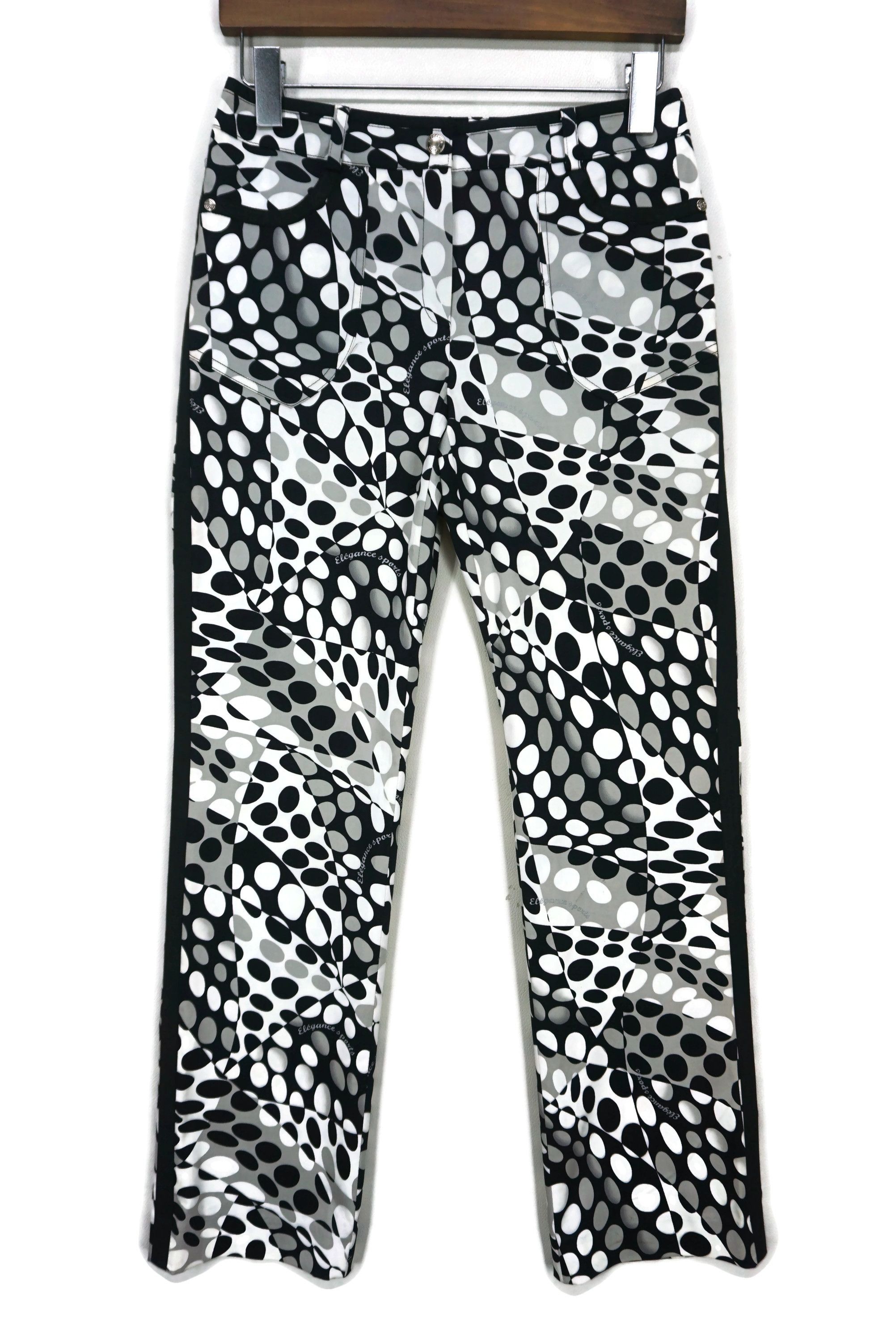 image of Elegvncy Paris Polka Dots Pants Elegance Sports Paris Contrast in Black White, Women's (Size 26)