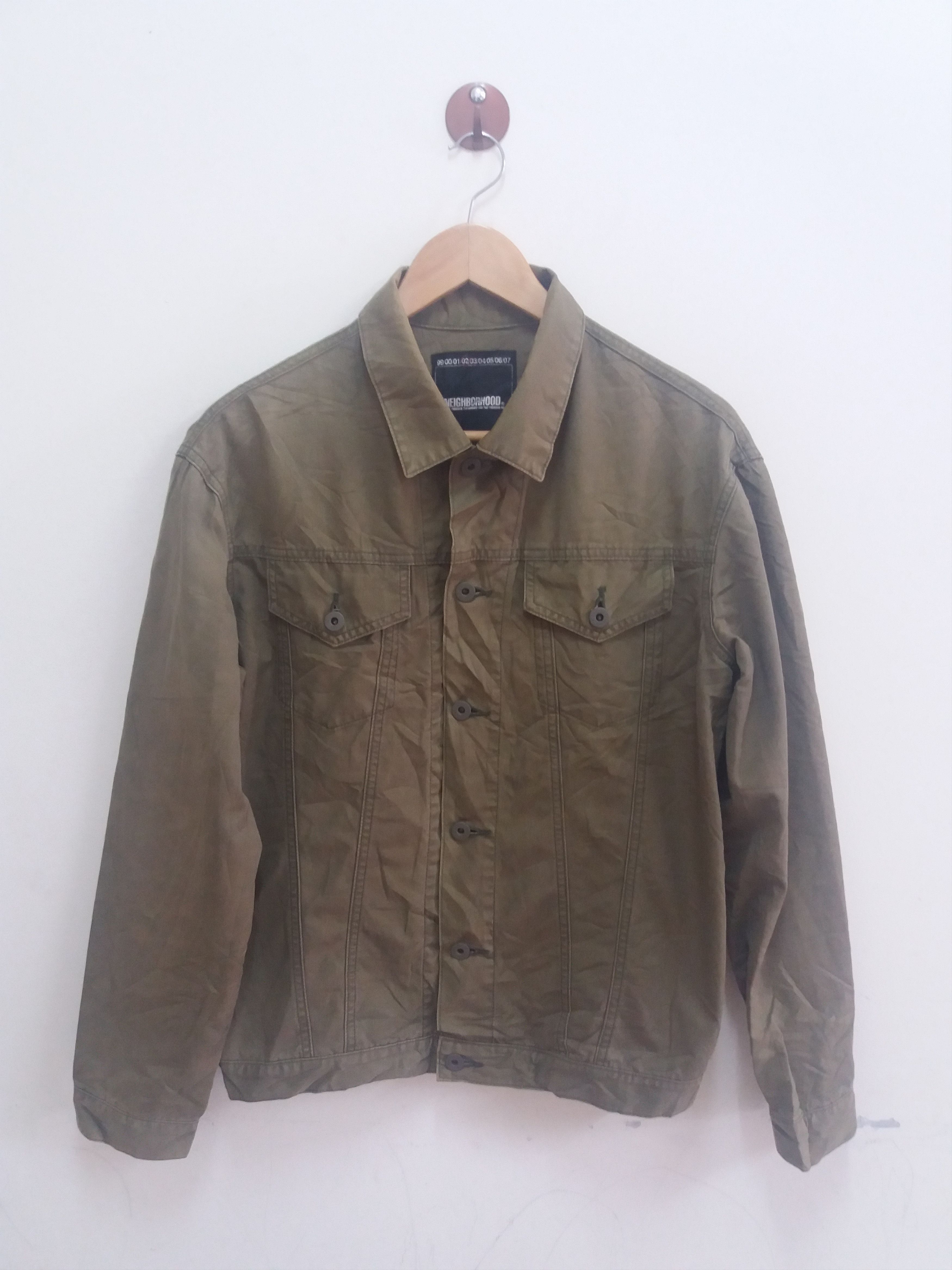 Neighborhood Neighborhood green army distress jacket made in japan Size US M / EU 48-50 / 2 - 2 Thumbnail